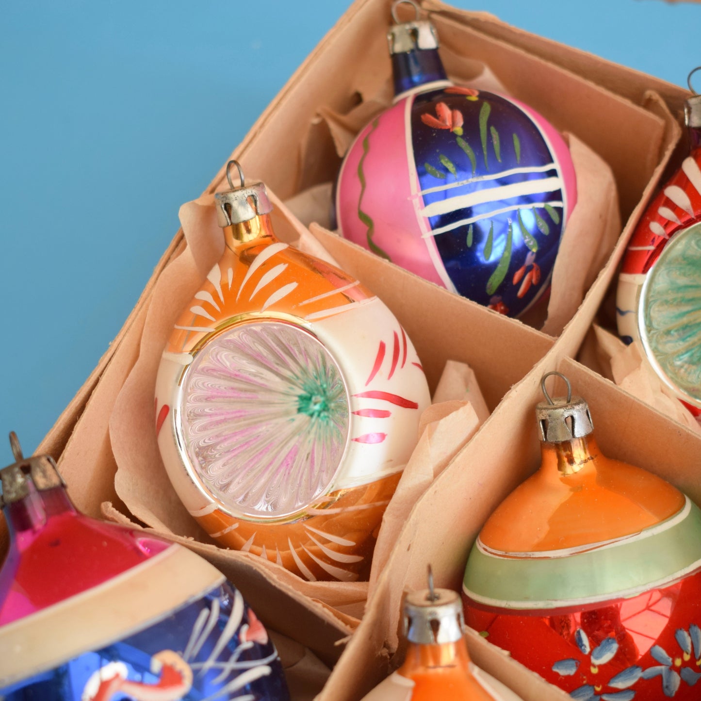 Vintage 1960s Glass Special Christmas Baubles - Polish