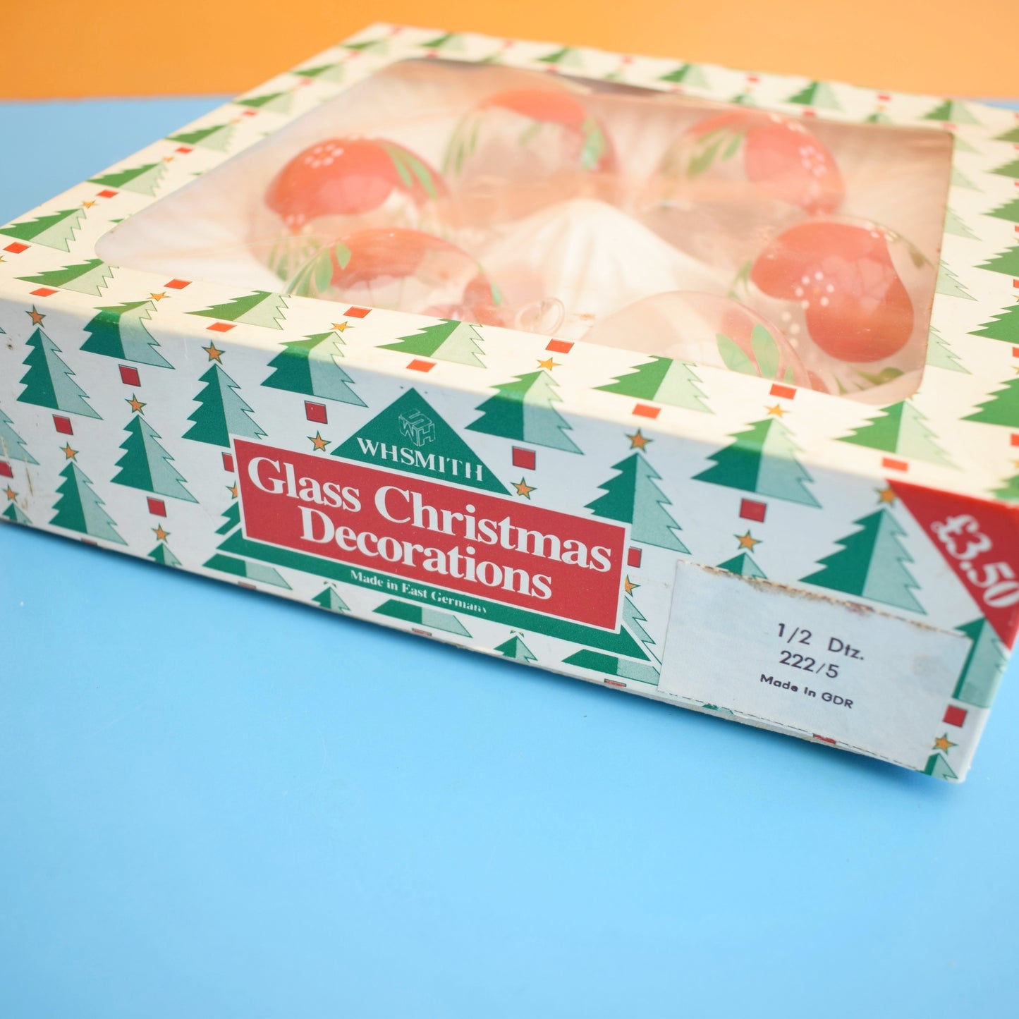 Vintage 1970s Clear Heart Scandi Style Glass Baubles