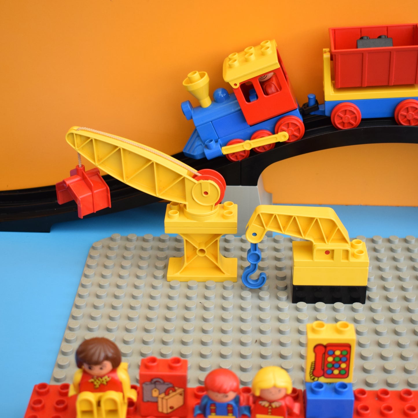 Vintage 1990s Duplo Train Track Set / Station