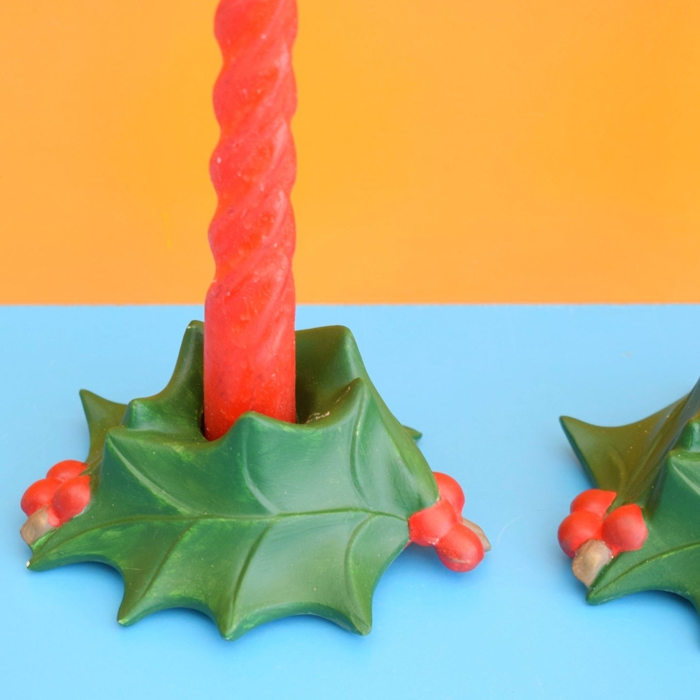 Vintage 1970s Kitsch Christmas Candles / Holders - Ceramic - American by Pineapple Retro