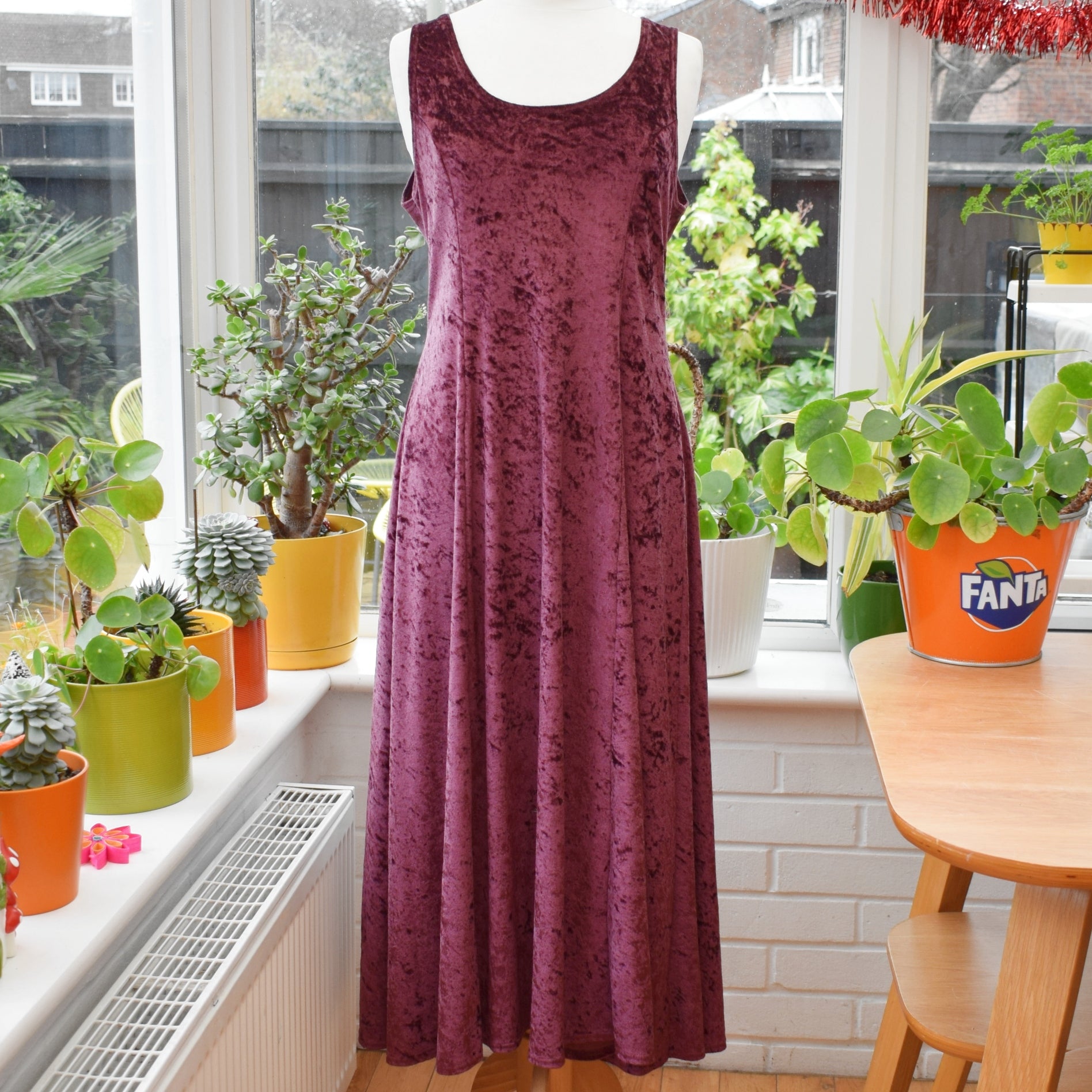 Vintage 1990s Purple Velour Dress - New Look