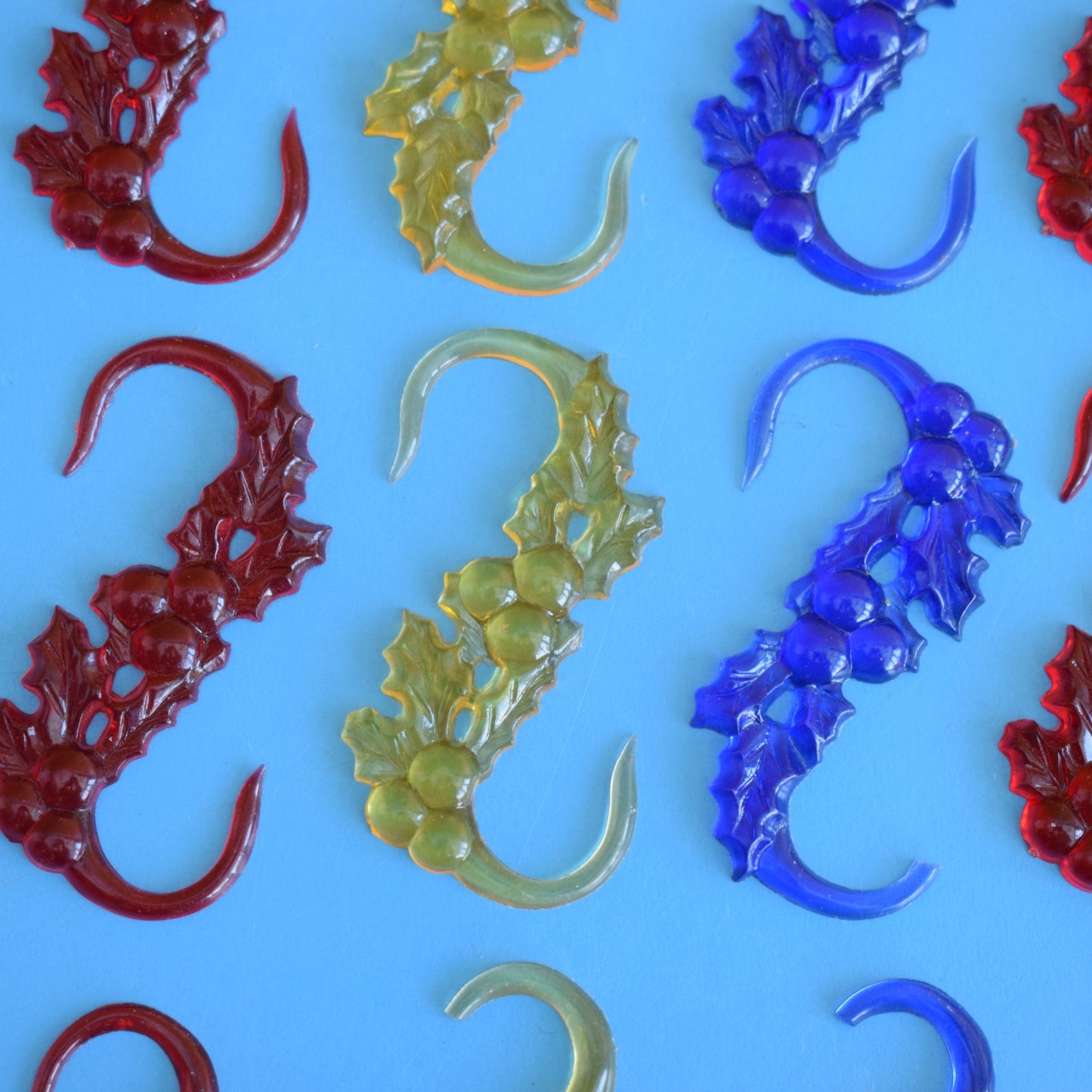 Vintage 1970s Christmas Tree Hangers - Plastic Mixed Designs