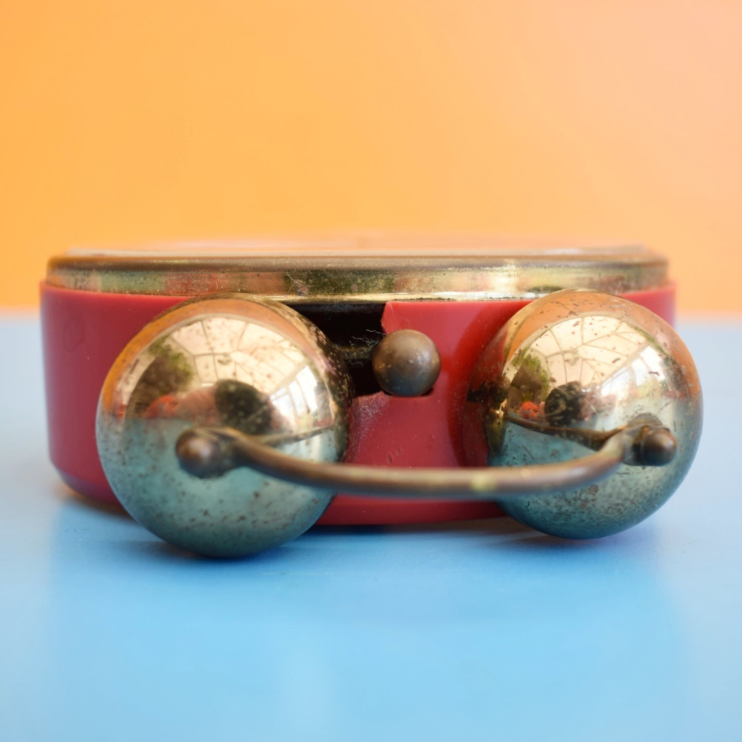 Vintage 1960s Face Alarm Clock - Mini - Red