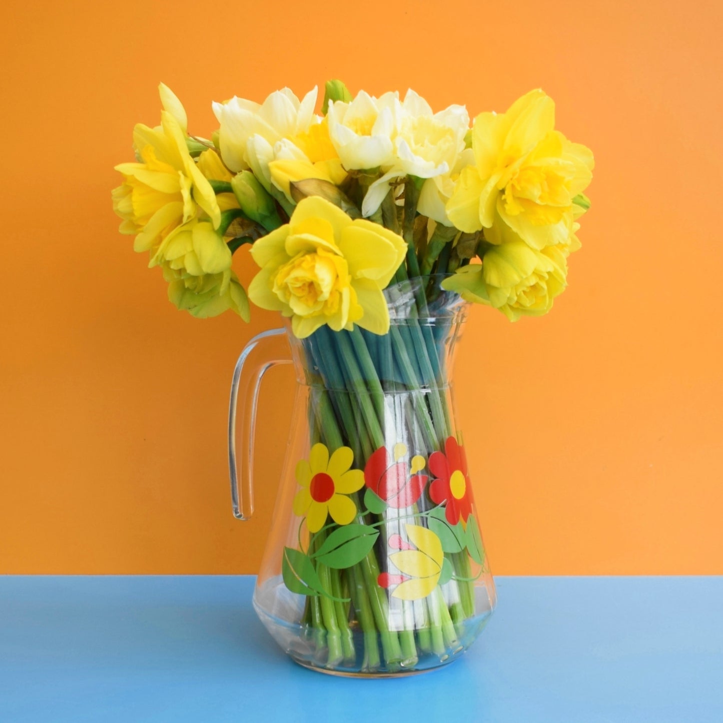 Vintage 1970s Glass Jug - Flower Power - Great For Flowers Too by Pineapple Retro