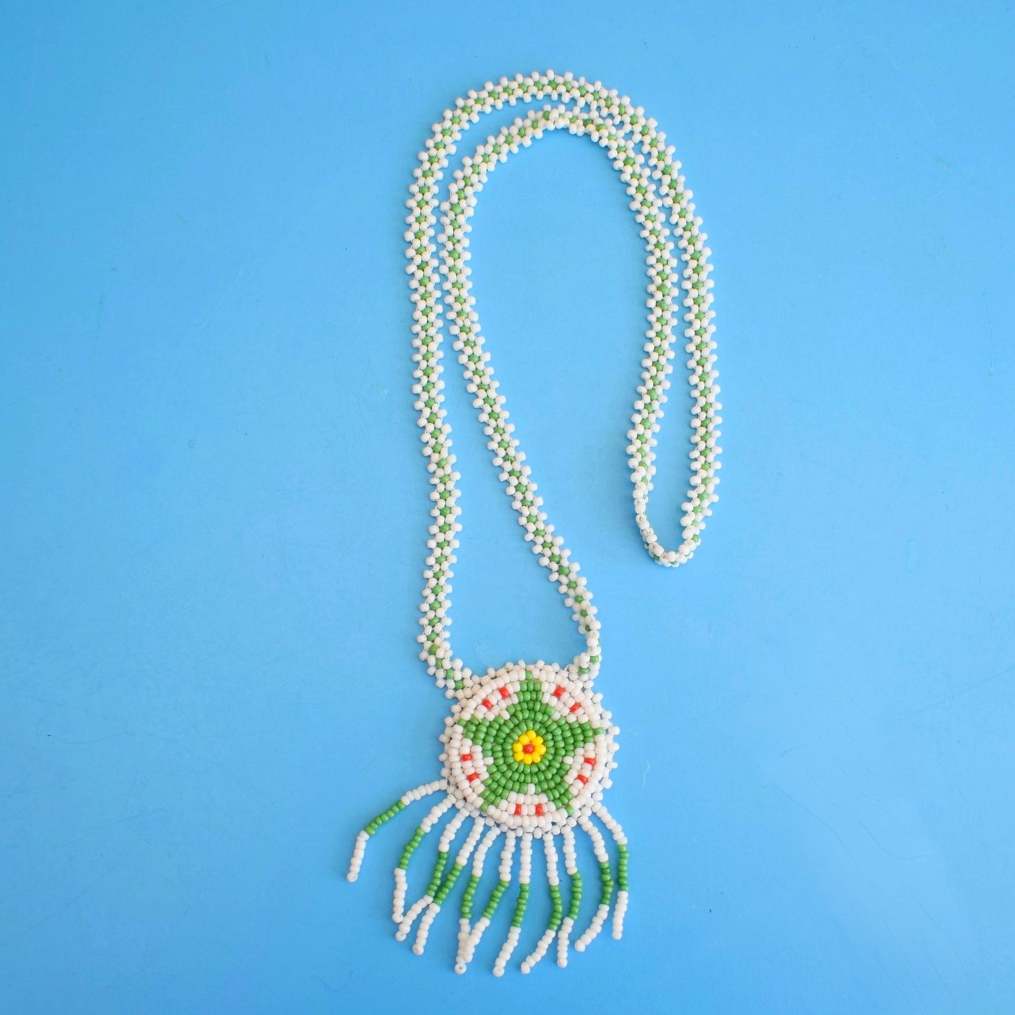 Vintage 1970s Beaded Native American Style Necklace