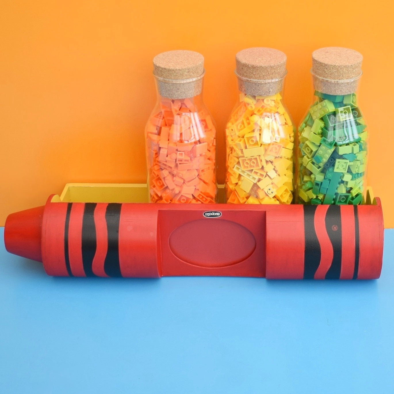 Vintage 1990s Crayon Shelf - Pop Art - USA - Red Crayola