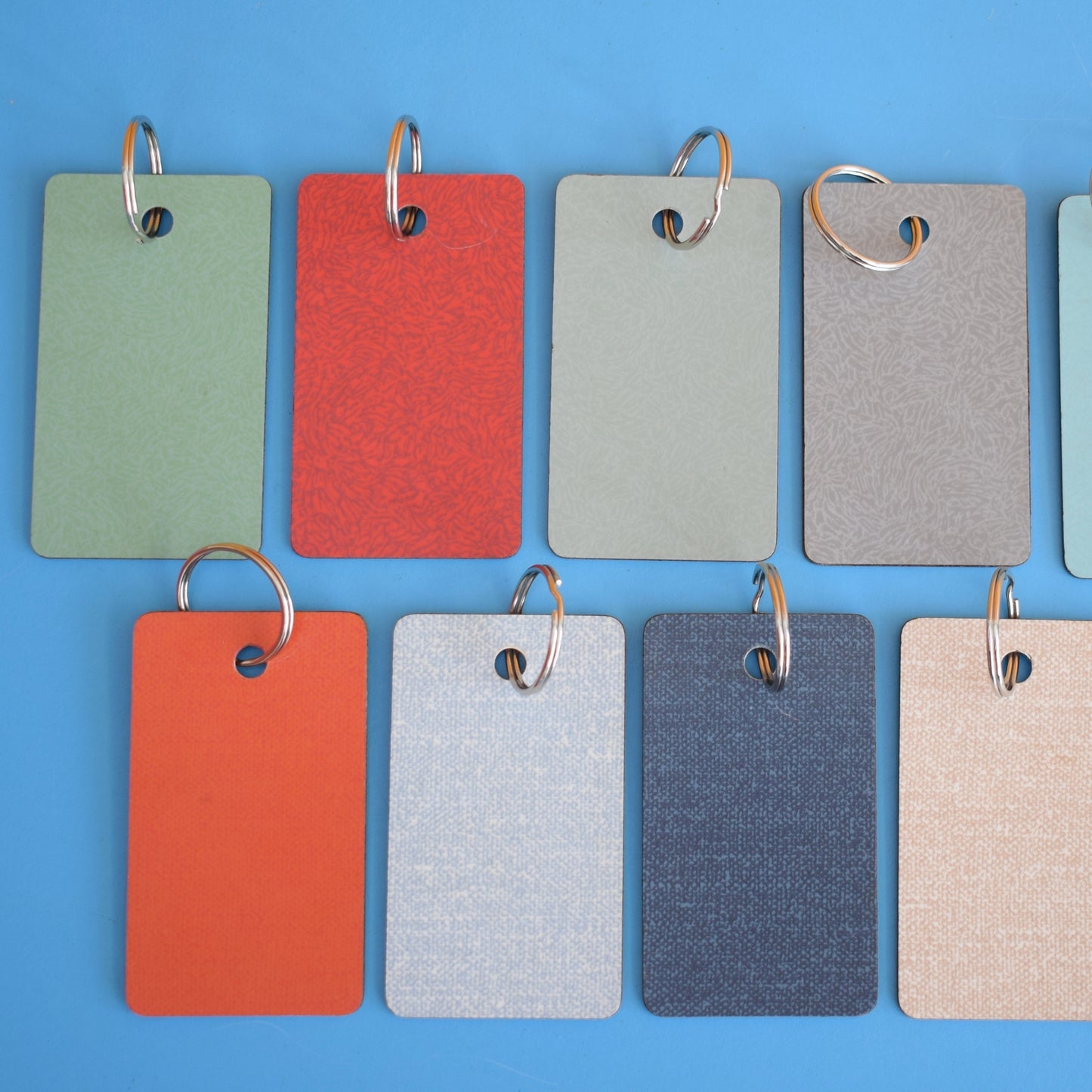 Vintage 1960s Colourful Formica Sample Keyring's - Great Gifts by Pineapple Retro