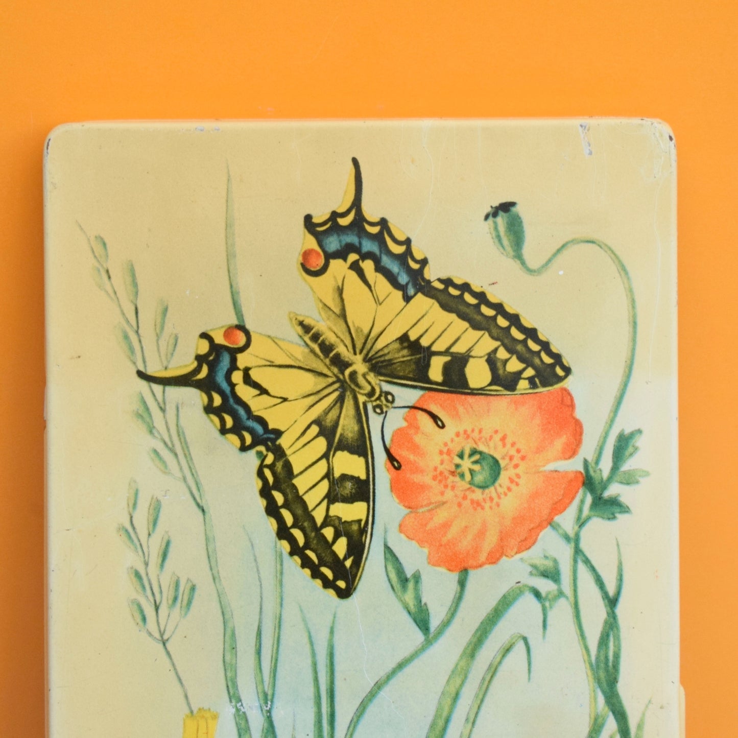 Vintage 1960s Brevillier Pencils & Butterfly Tin