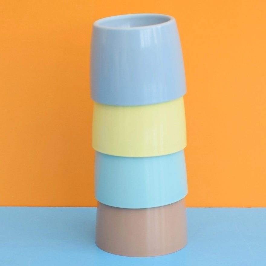 Vintage 1960s Melamine Plastic - Pastel Egg Cup Stack by Vintage