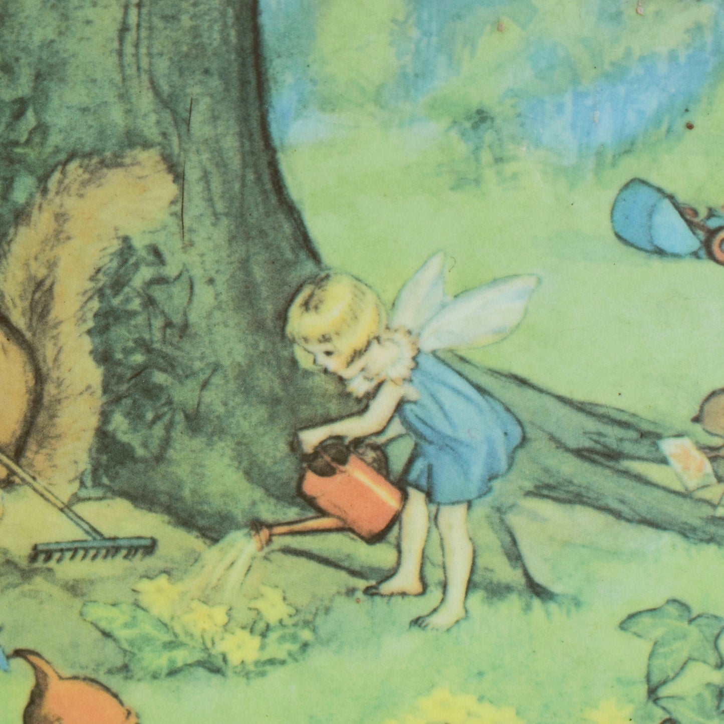 Vintage 1950s Molly Brett Woodland Gardeners Picture