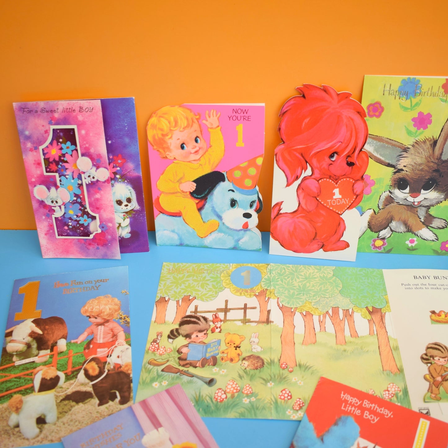 Vintage 1970s Used Birthday Greeting Cards - Great To Frame/ Craft