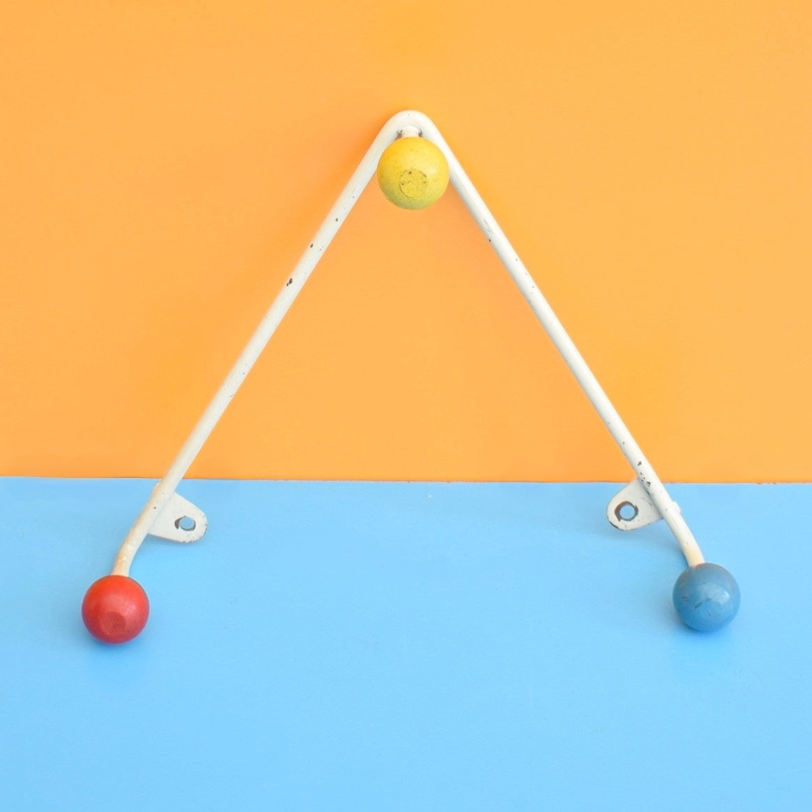 Vintage 1950s Atomic Hooks - Single Set - Wooden Balls