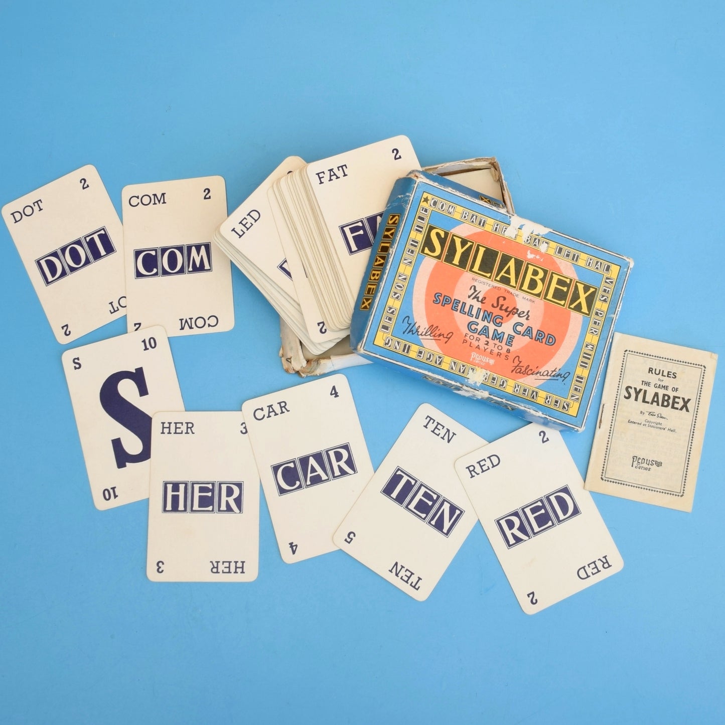 Vintage 1950s Card Game - Sylabex - Anagrams - Craft