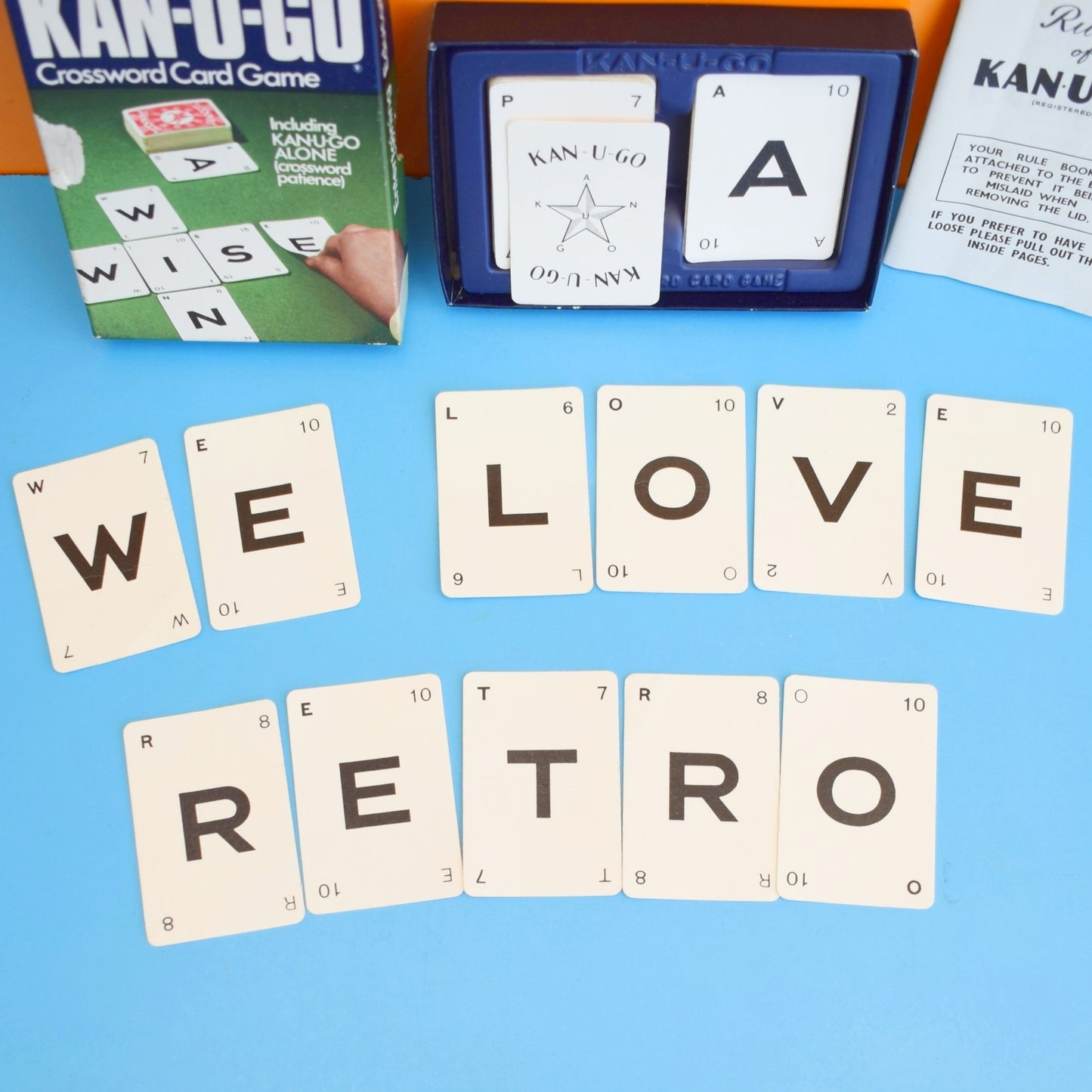 Vintage 1970s Card Game - Kan-U-Go - Anagrams - Craft