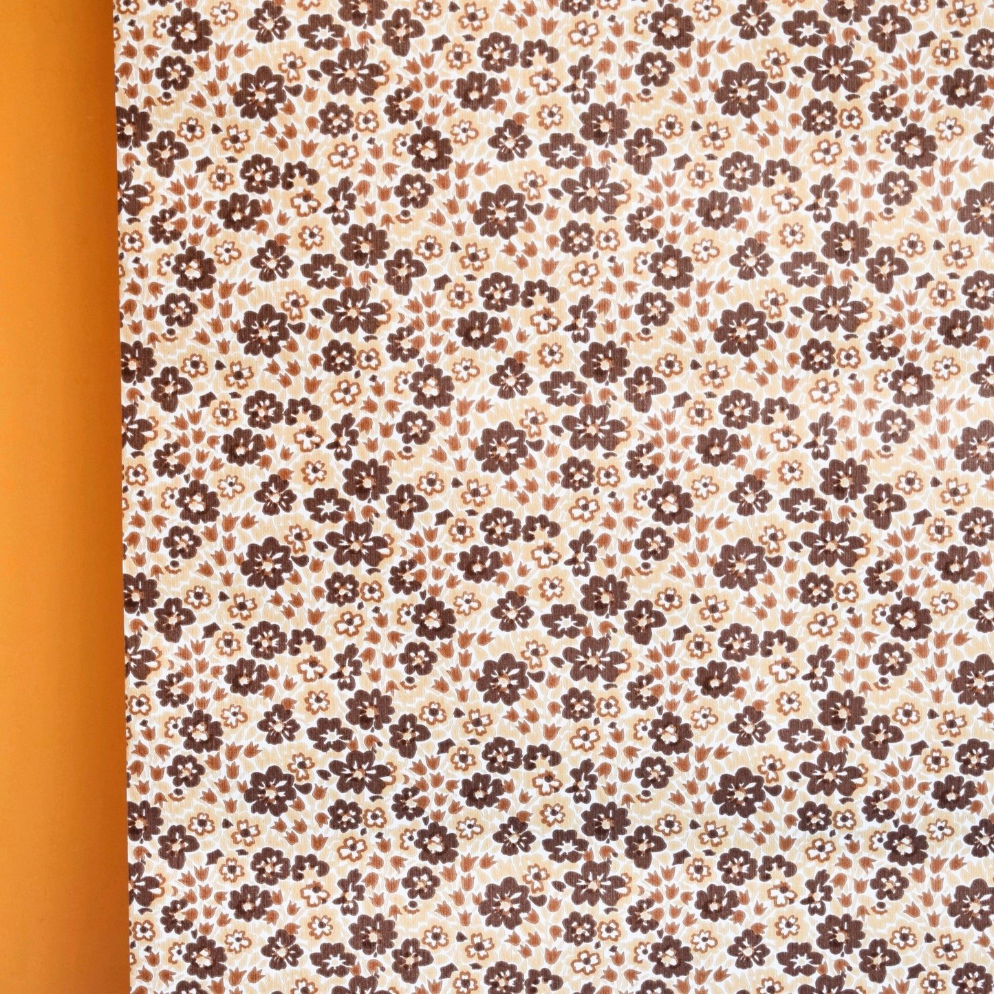 Vintage 1970s Wallpaper- Linda Beard- Brown Ditzy Floral - Colette