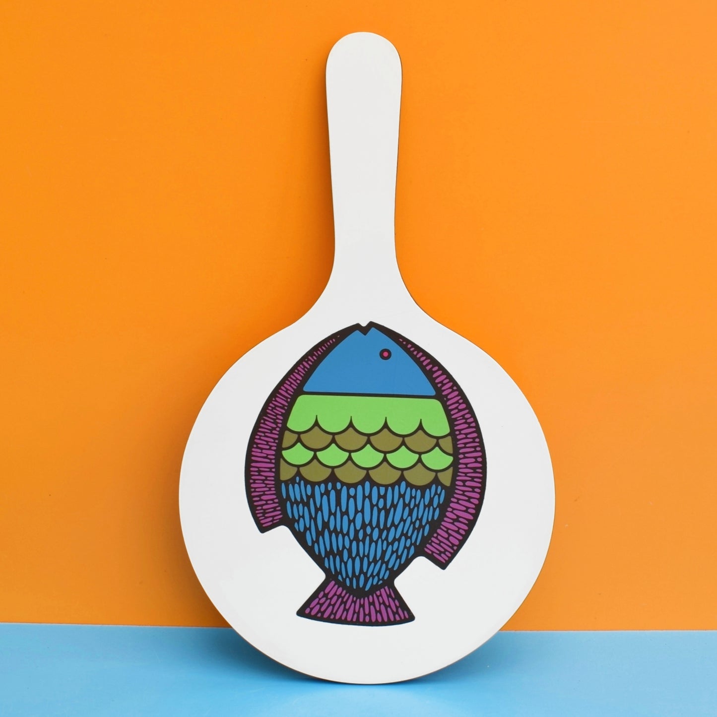 Vintage 1970s Serving or Chopping Board - Rickie Tickie Fish by Pineapple Retro