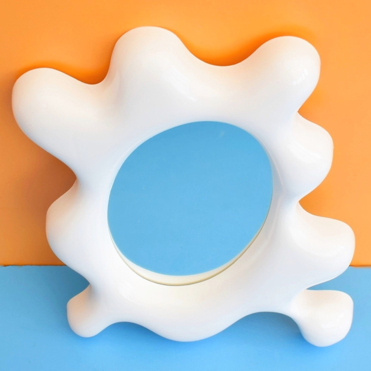 Vintage 1990s Splat Mirror - Ikea Tunga - White