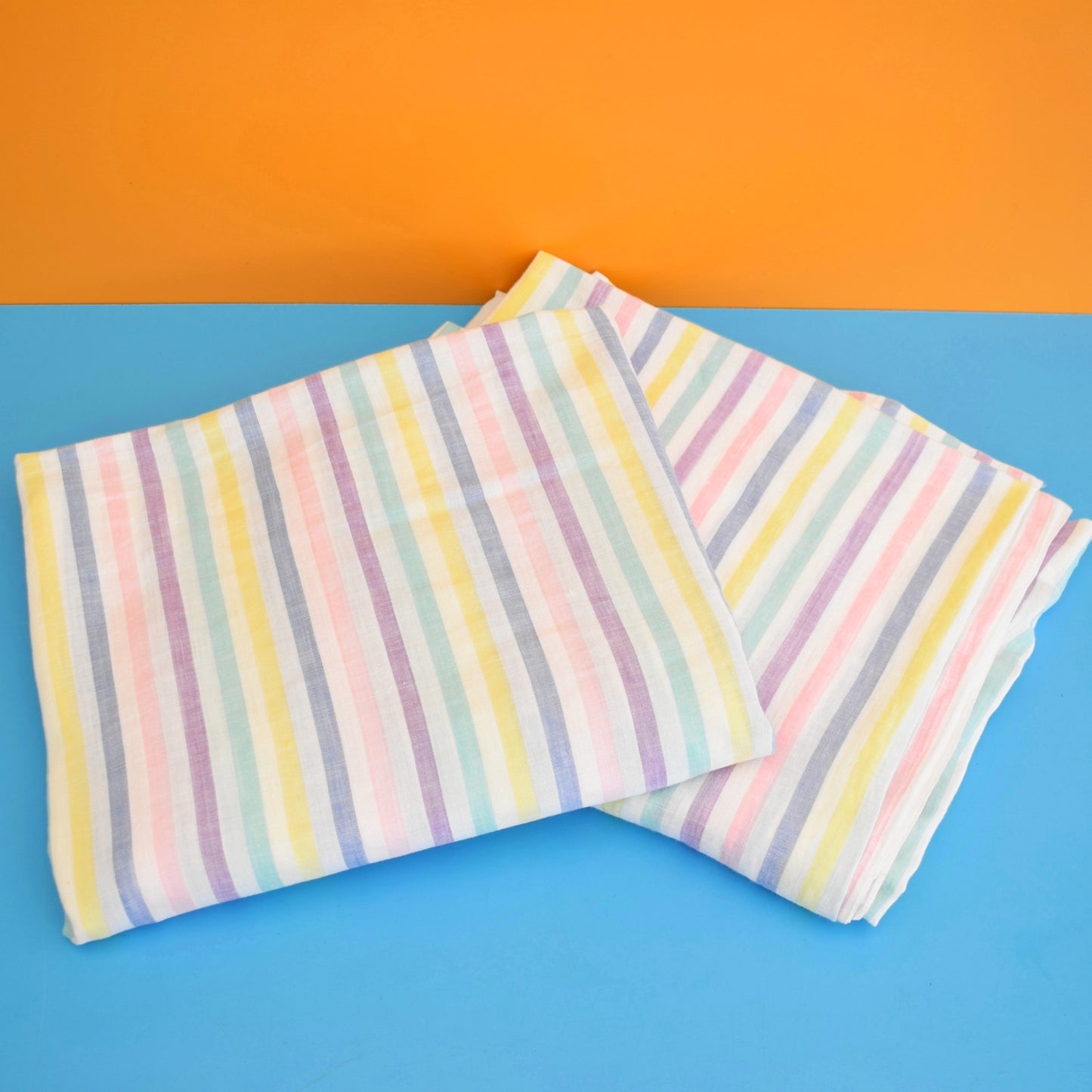 Vintage 1970s Sheets - Candy Stripe Pastels