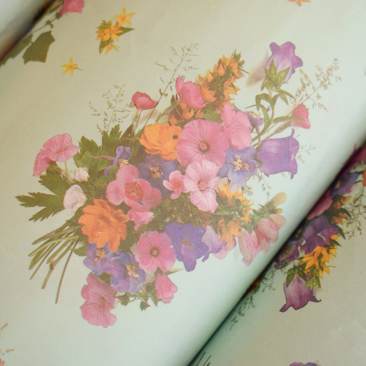 Vintage 1970s Floral Wrapping Paper Rolls