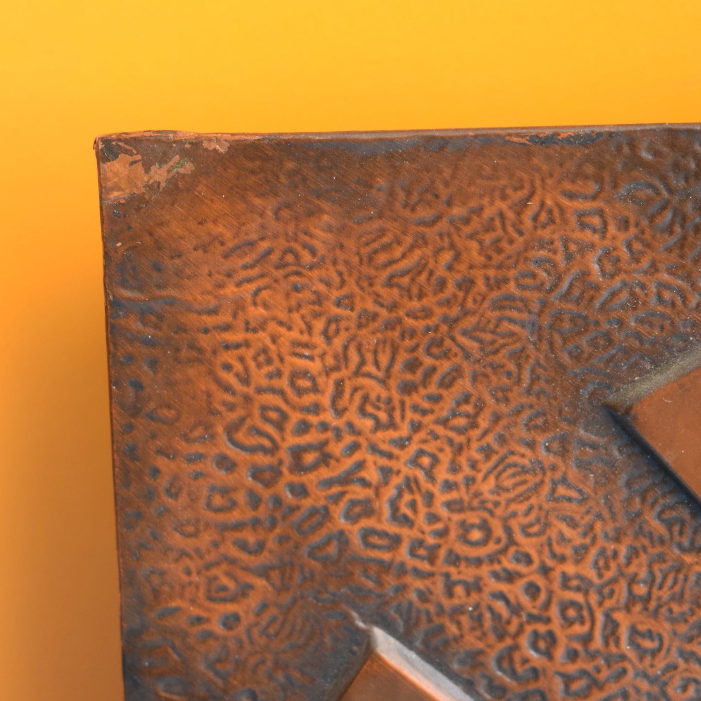 Vintage 1960s Copper Wall Clock - Brutalist Design