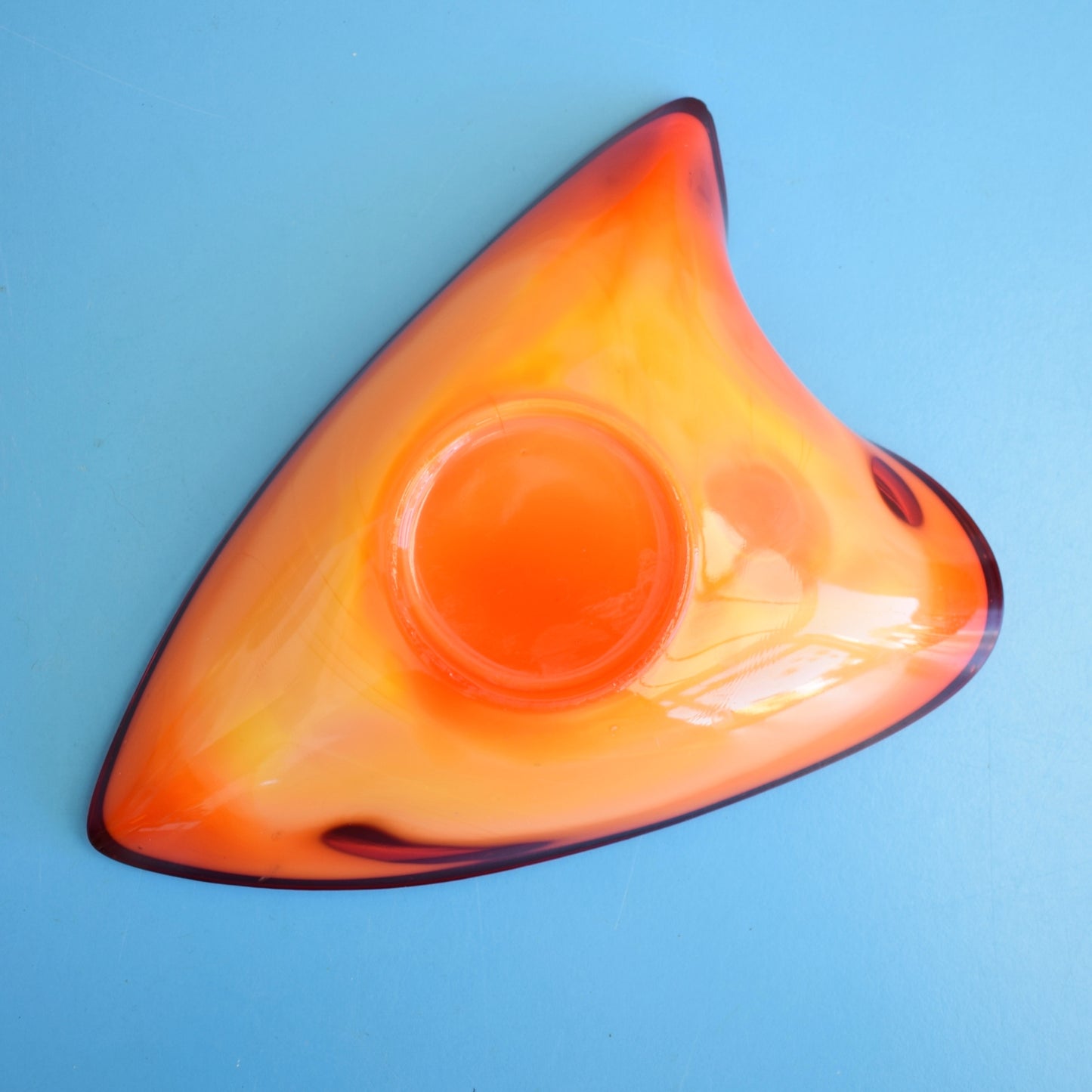 Vintage 1970s Cased Glass Vase / Heart Shaped Dish - Lime Green / Red - Florence by Pineapple Retro