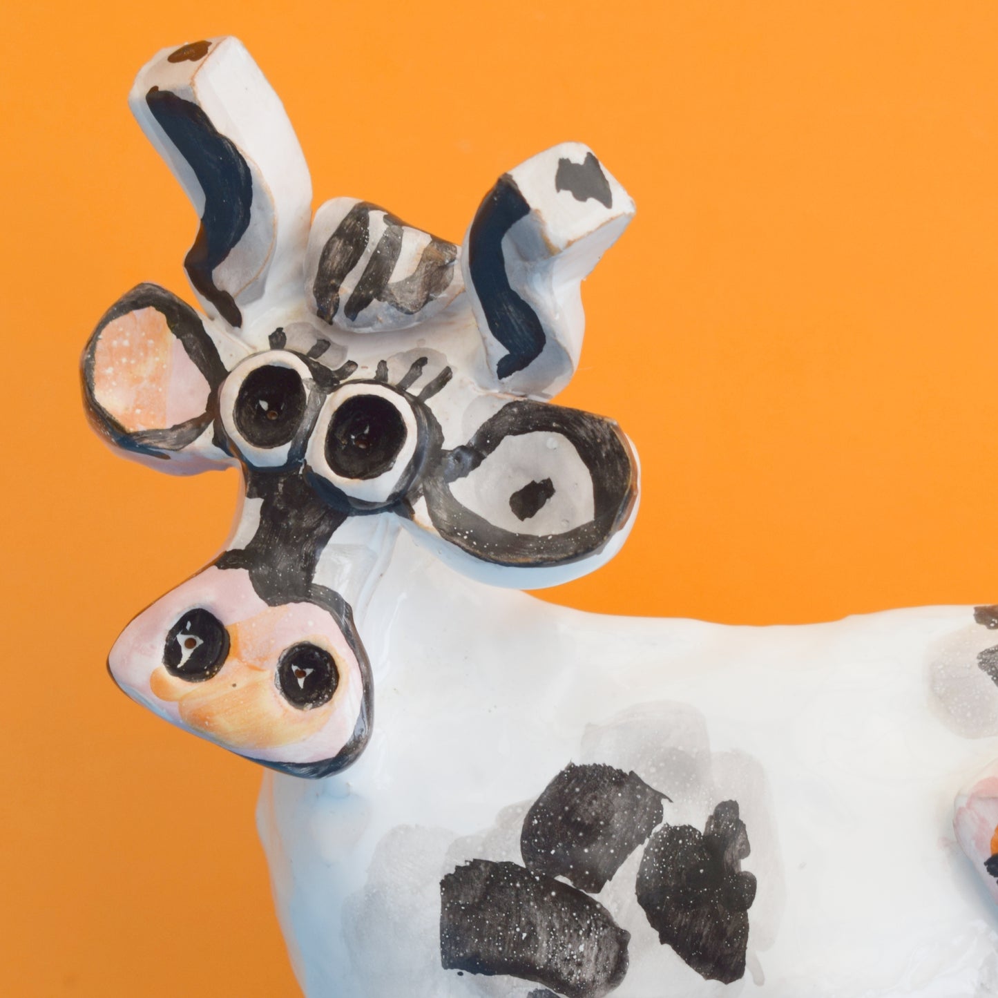 Vintage 1990s Ceramic Cow Figure - Peter Sekjær - Danish
