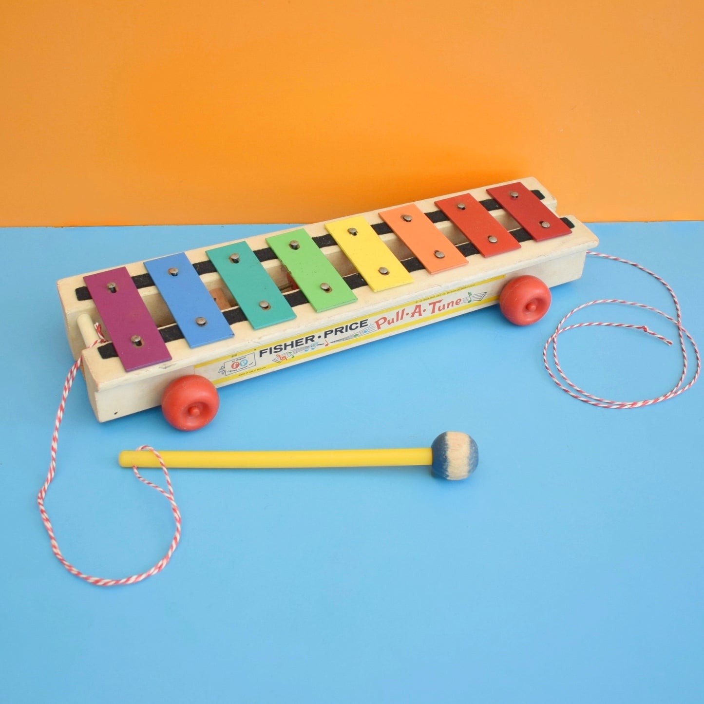 Vintage 1960s Fisher Price Xylophone - Rainbow.