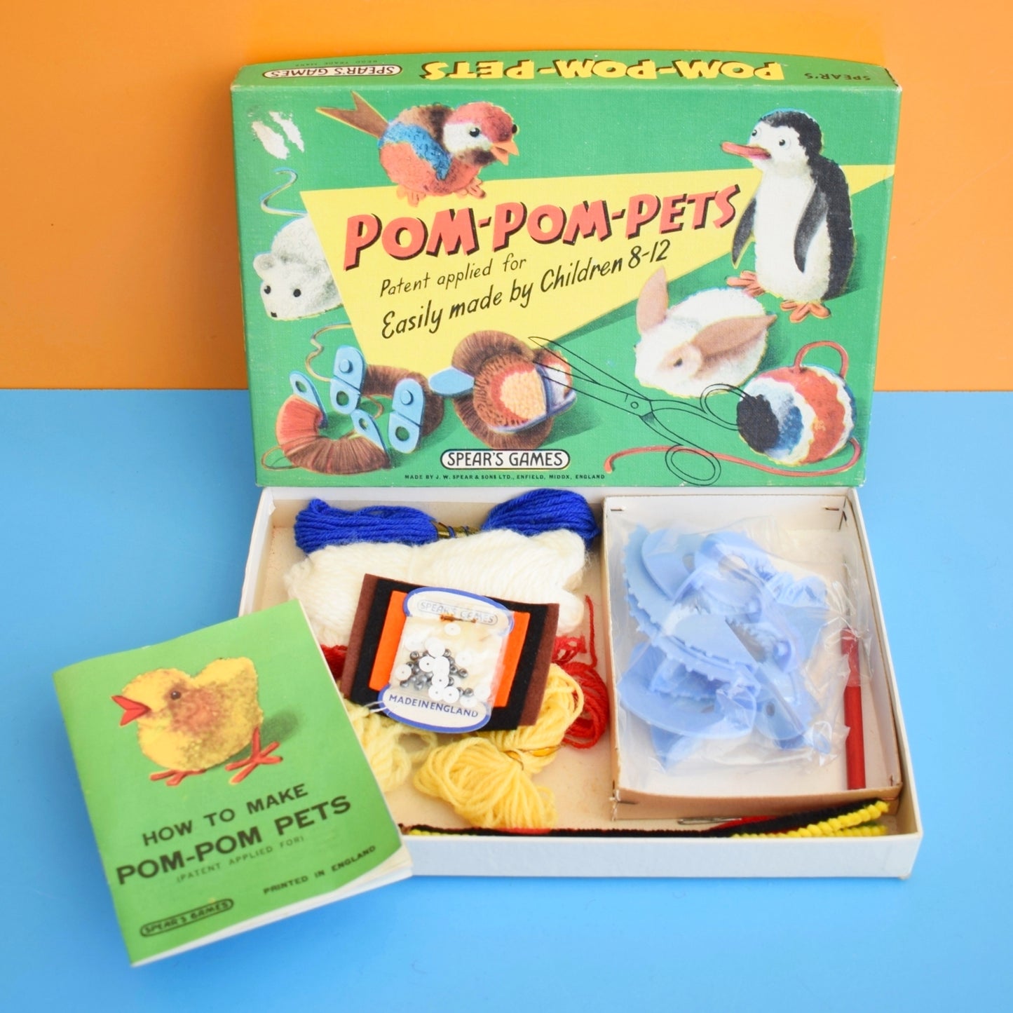 Vintage 1960s Pom Pom Pets Craft Kit - Spear's Game