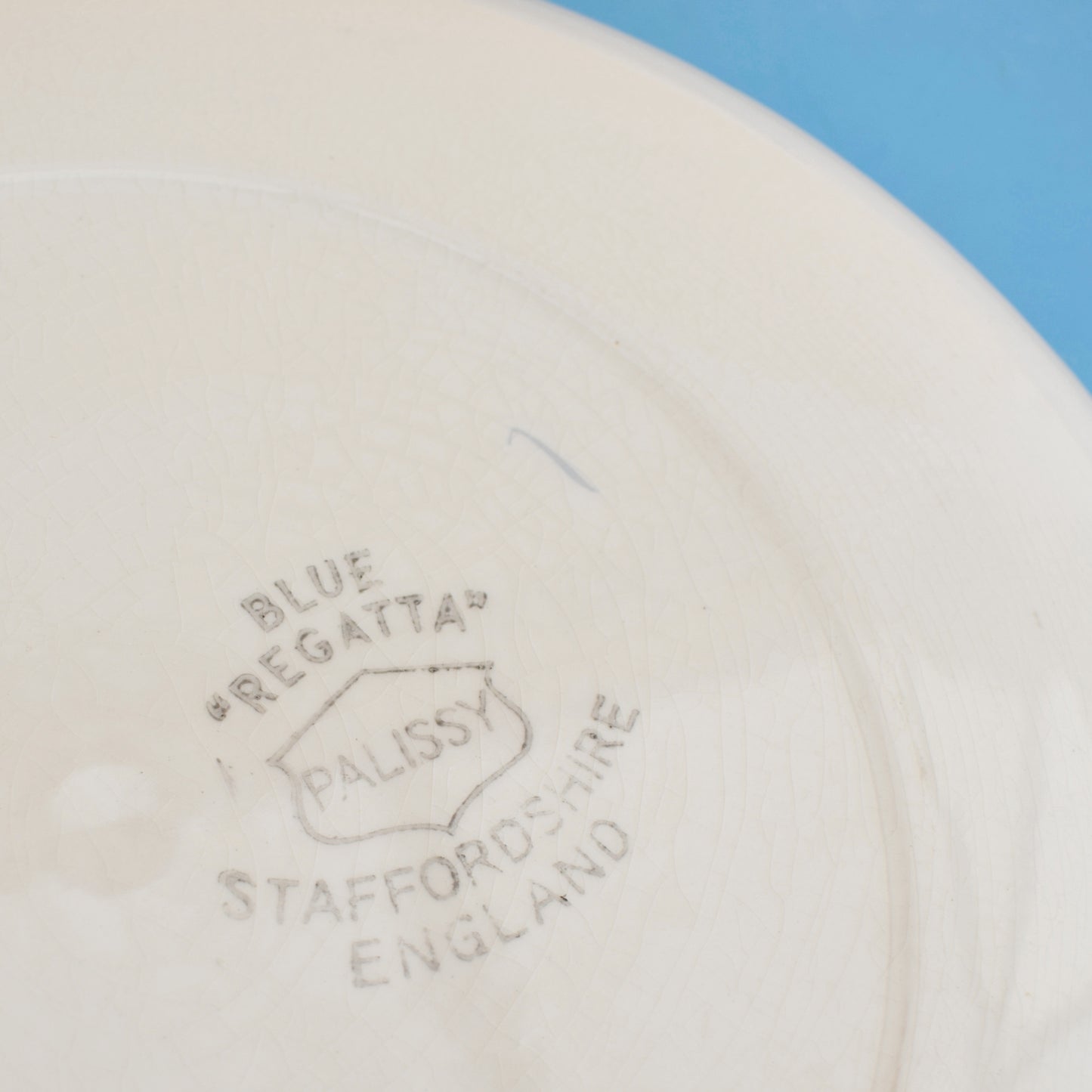 Vintage 1950s Palissy Regatta plates- Boat - Blue x3