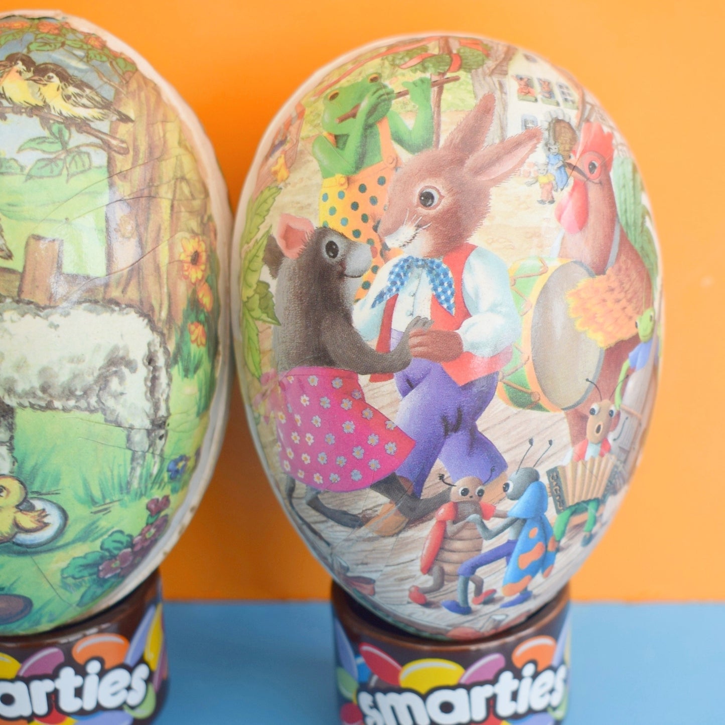 Vintage 1970s Cardboard Egg - Fill With Chocolate Eggs / Bunny - Easter