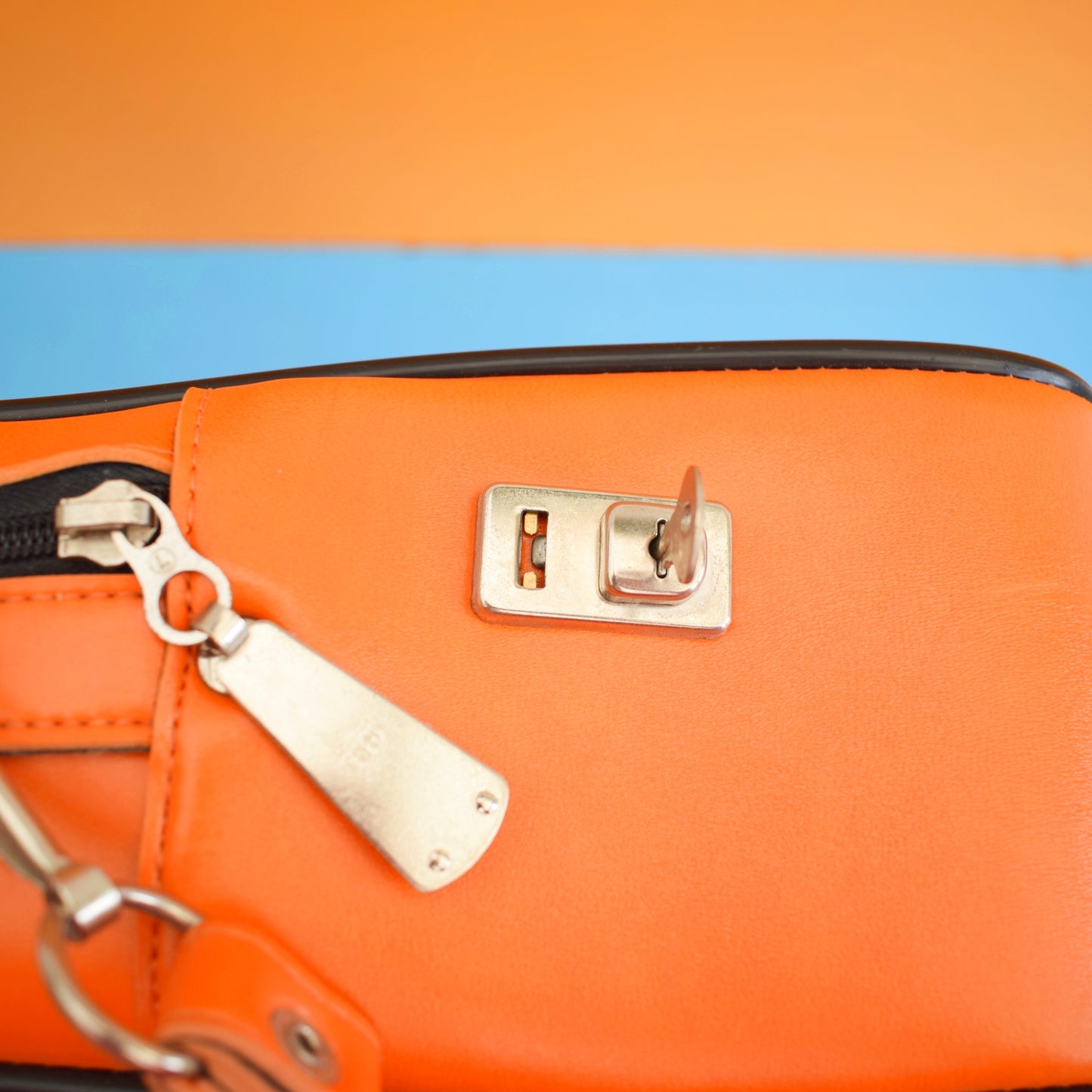 Vintage 1990s Rare Vinyl Shoulder Laptop? Bag - Adidas -Orange