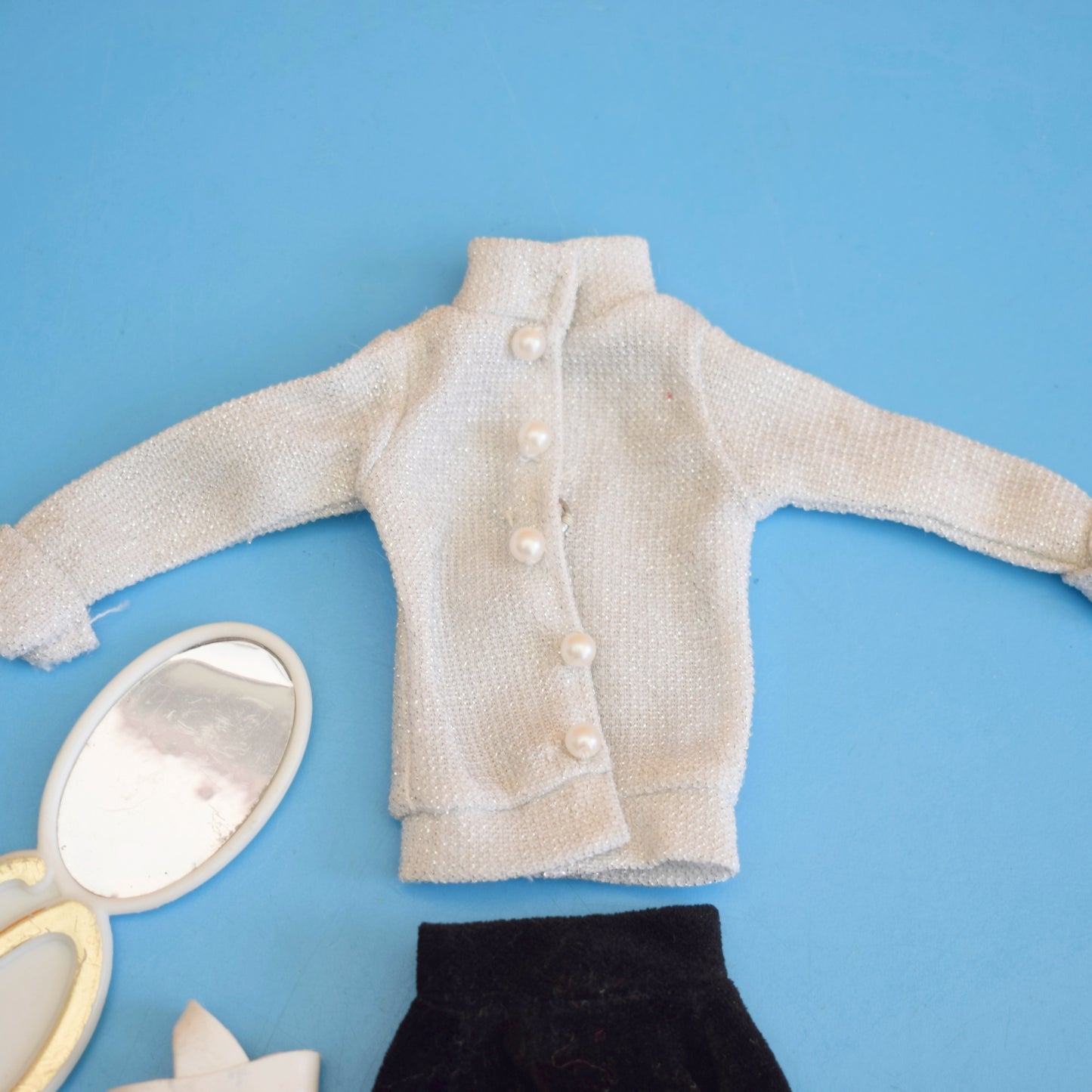 Vintage 1980s Sindy Outfit - Mixed Silver / Velvet Evening by Pineapple Retro