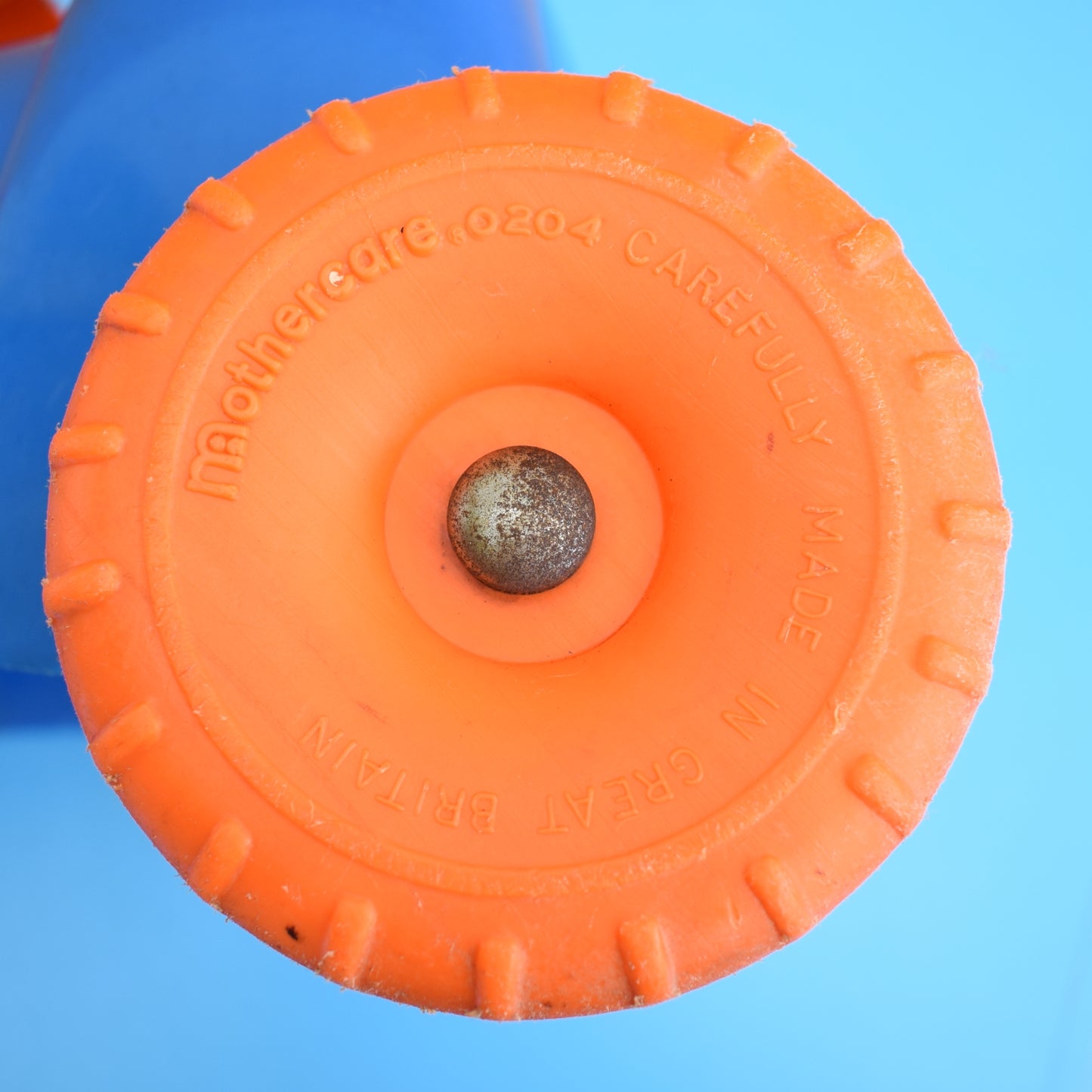 Vintage 1970s Plastic Toy Ride On Orange Bear - Mothercare