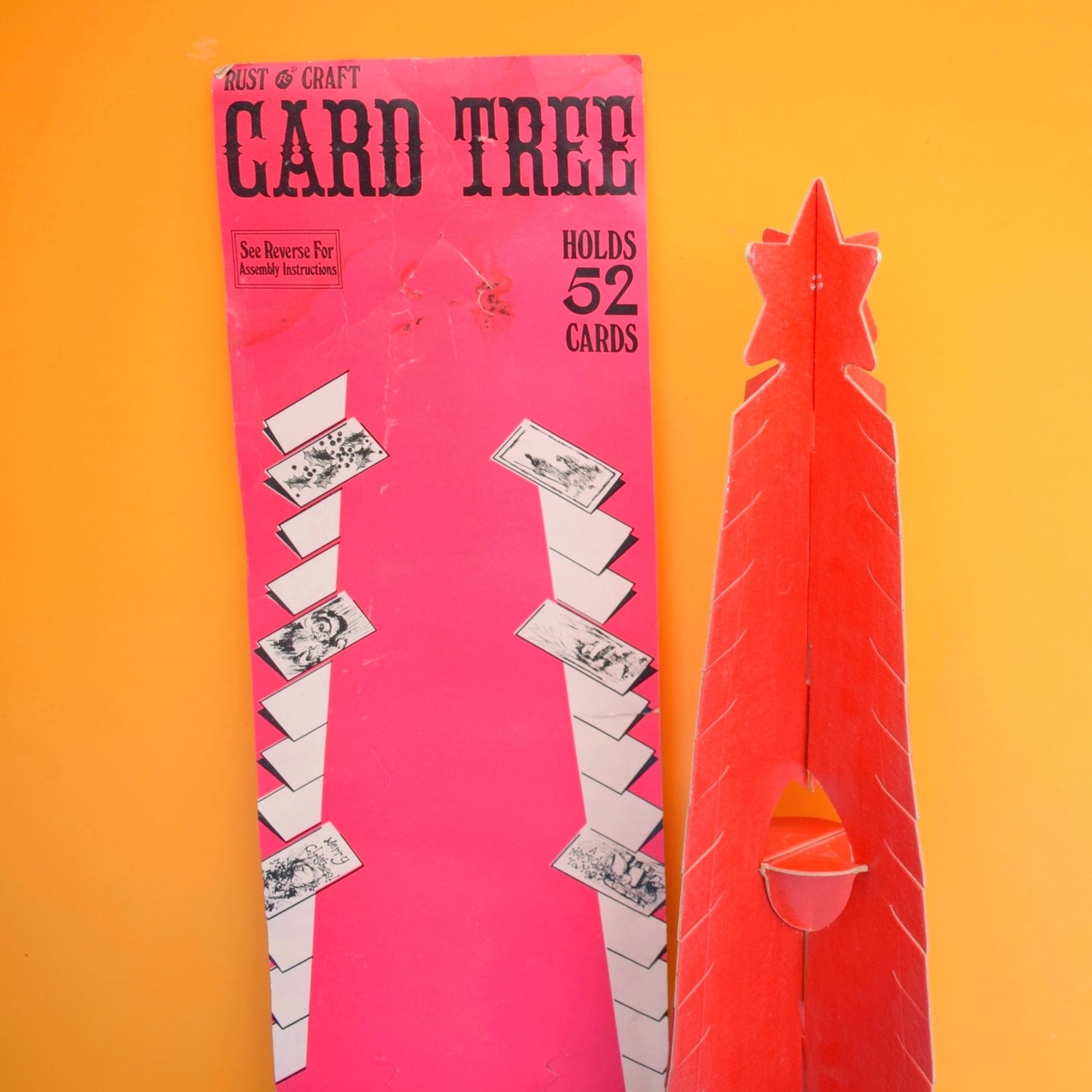 Vintage 1970s Christmas Card Display Tree