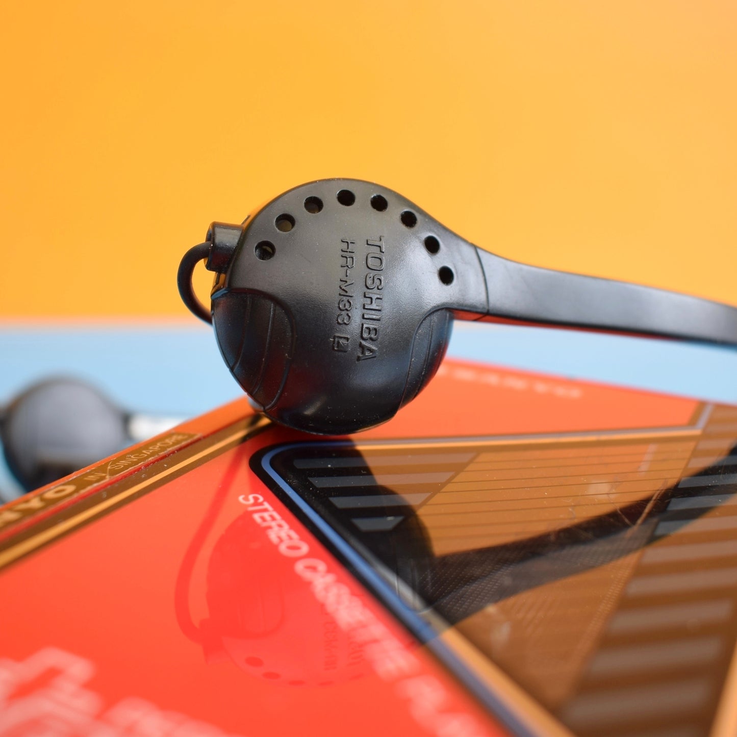 Vintage 1980s Personal Cassette Player, Headphones & Queen Tape - Sanyo / Toshiba