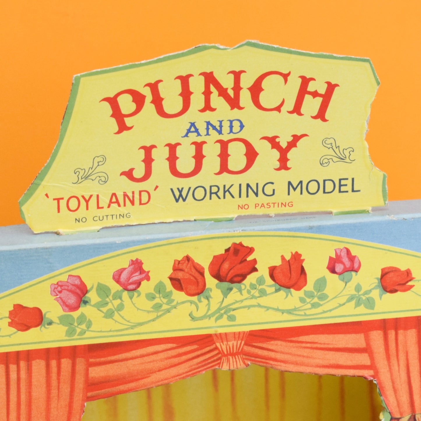 Vintage 1950s Cardboard Punch & Judy Set - Boxed- Toyland