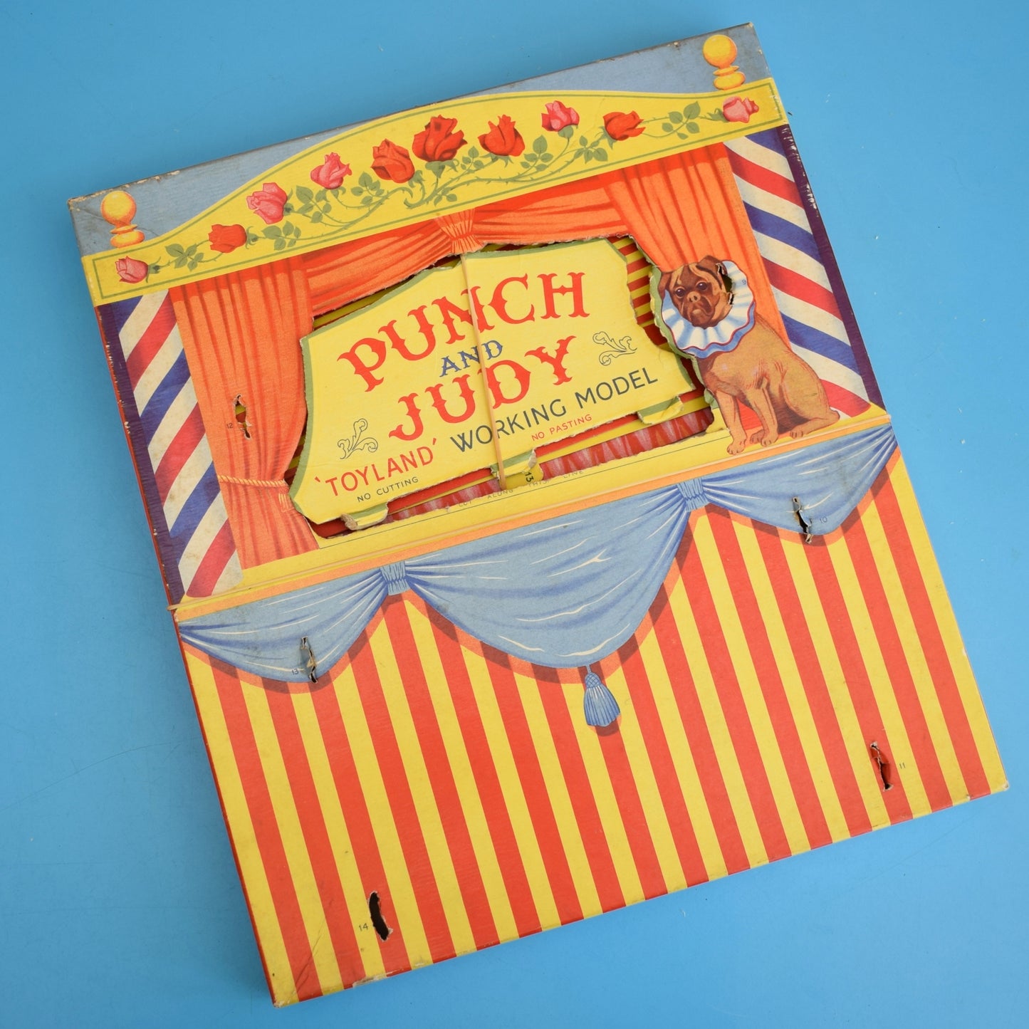 Vintage 1950s Cardboard Punch & Judy Set - Boxed- Toyland