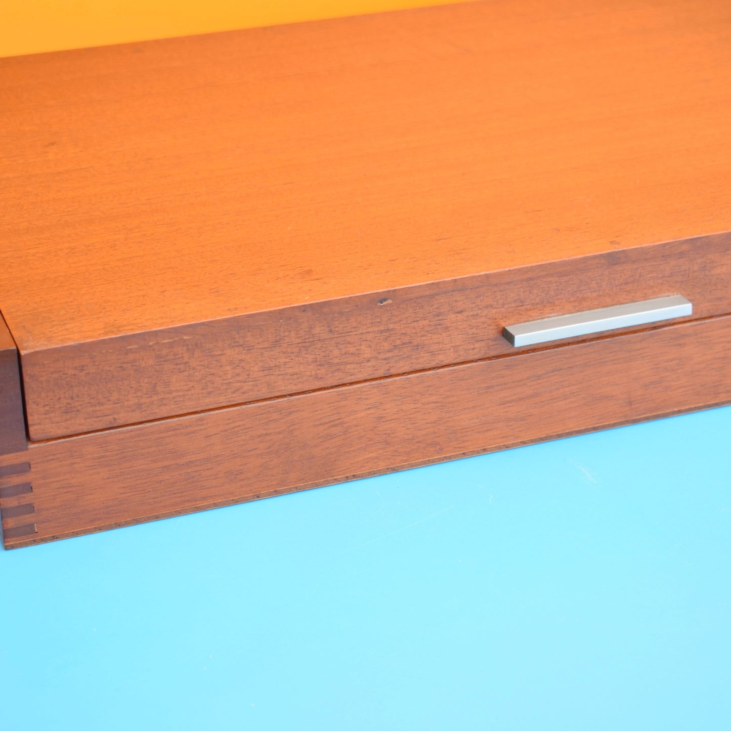 Vintage 1960s Teak Cutlery Canteen - Empty