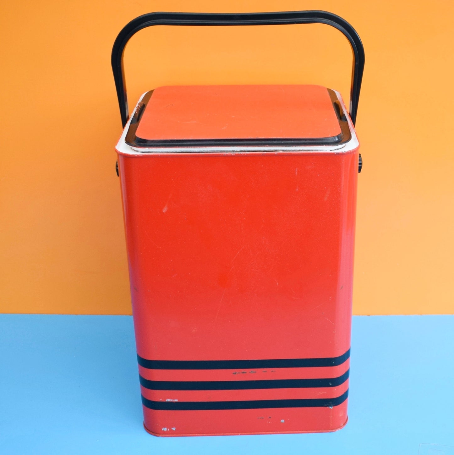 Vintage 1970s Storage / Cool Box - German - Red & Black