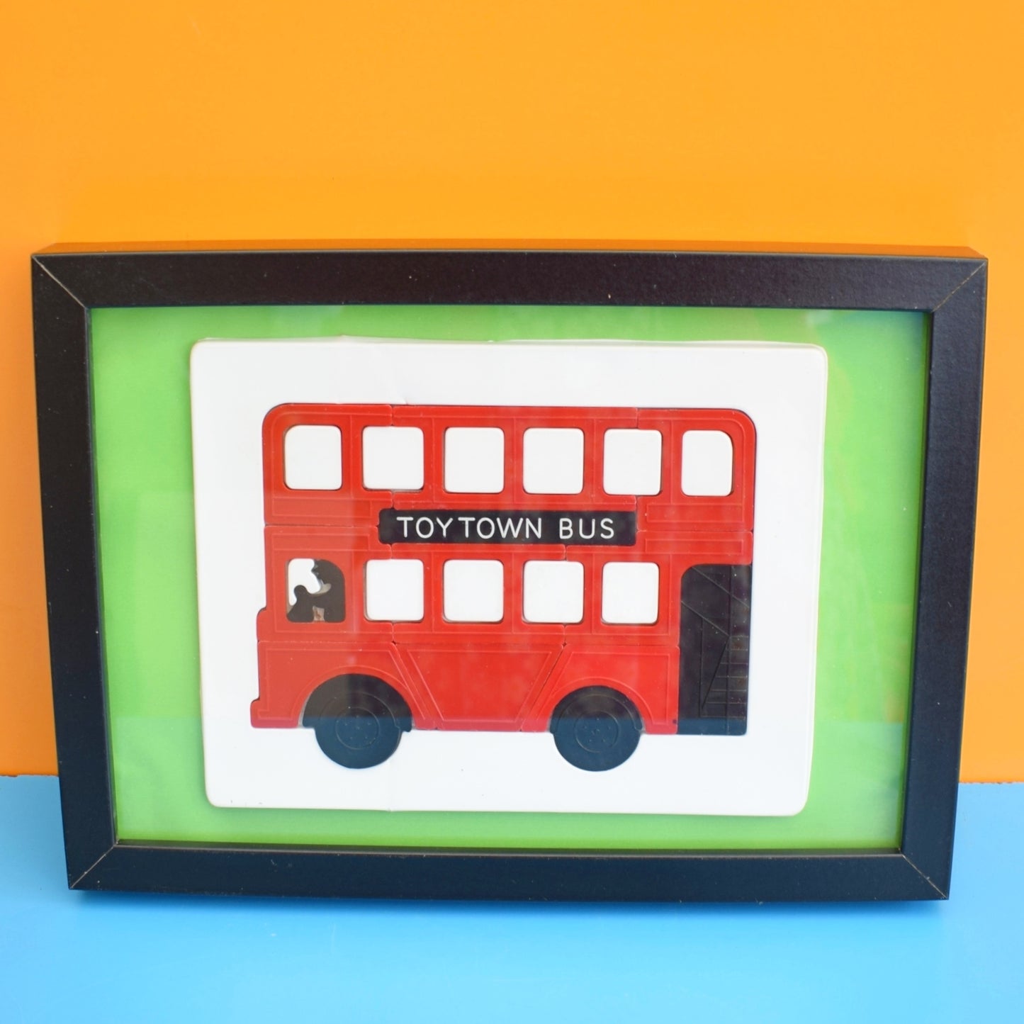 Vintage 1960s Unique Plastic Puzzle Picture - London Bus .
