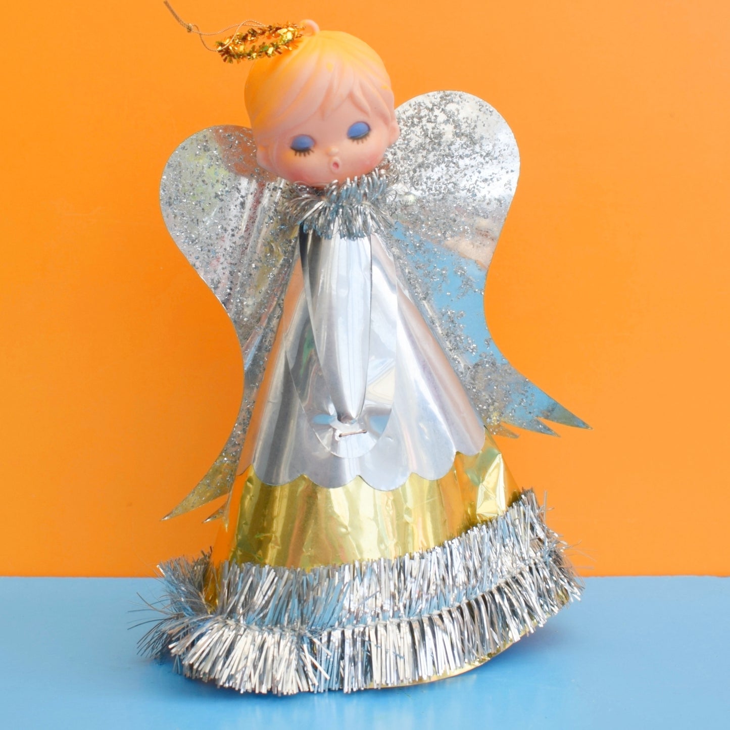 Vintage 1960s Kitsch Angel / Fairy Figures - Tinsel & Glitter / Feathers