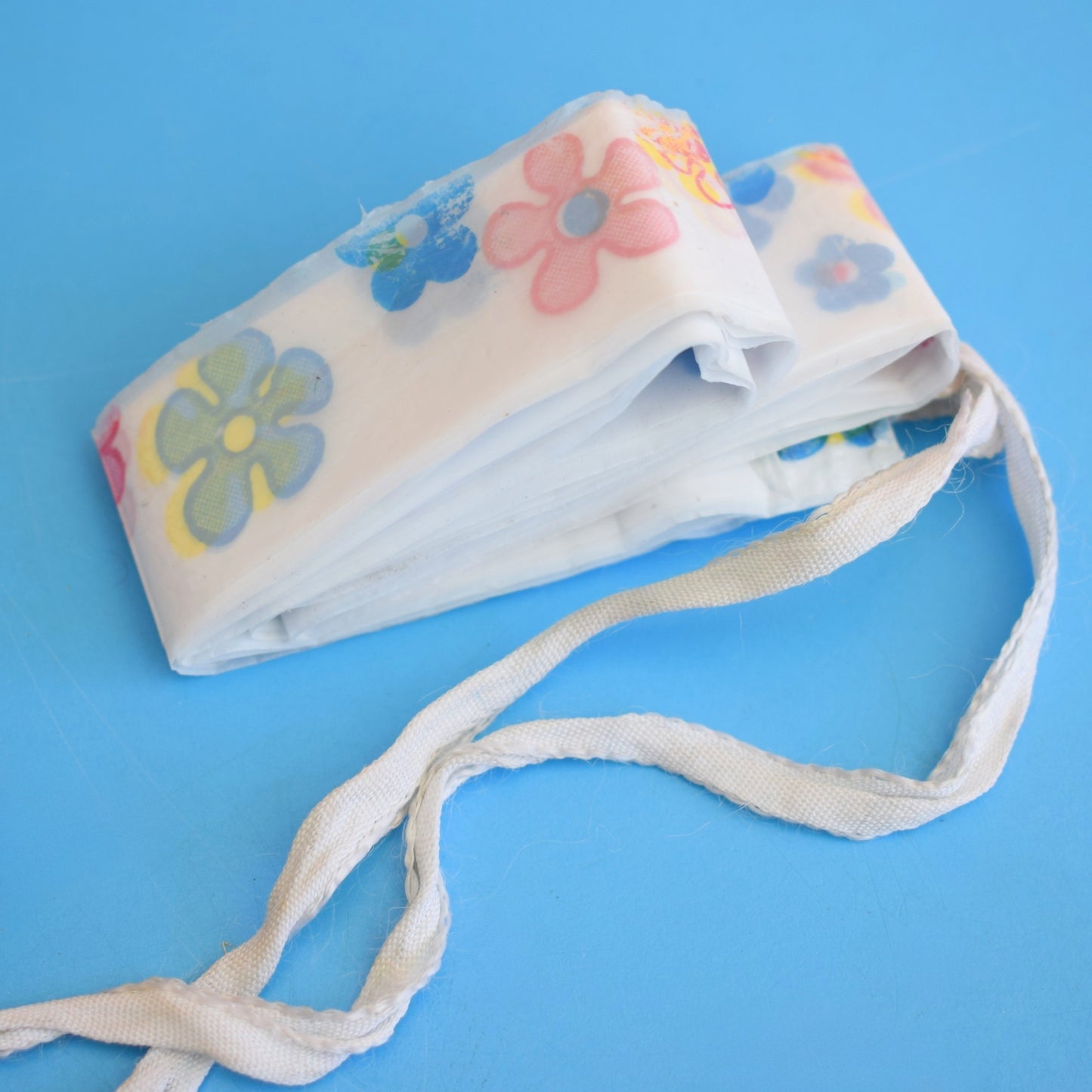 Vintage 1960s Plastic Folding Rain Hat / Bonnet / Hood / Cap