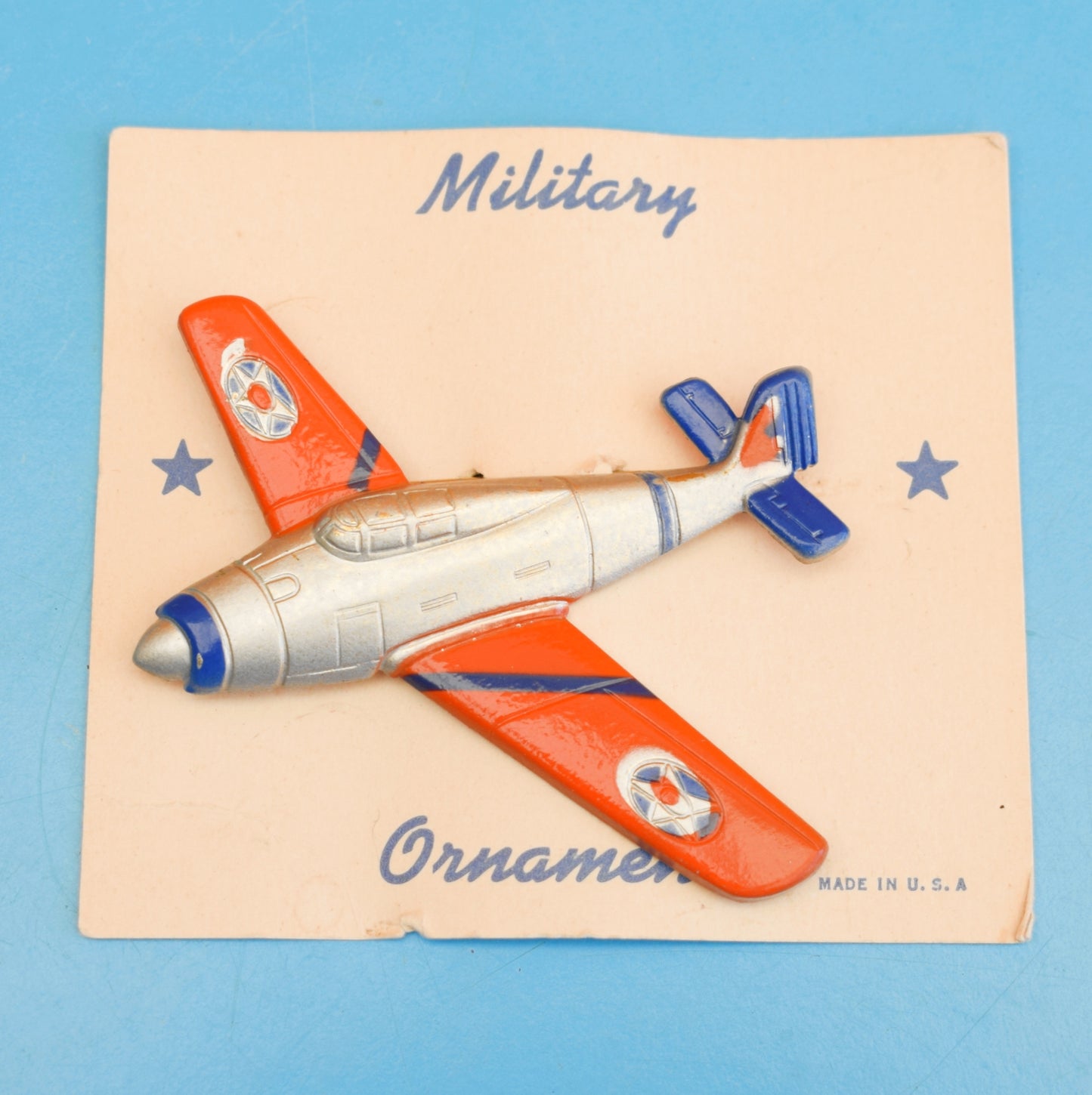 Vintage 1950s Metal Brooch Pin - Military Plane - USA