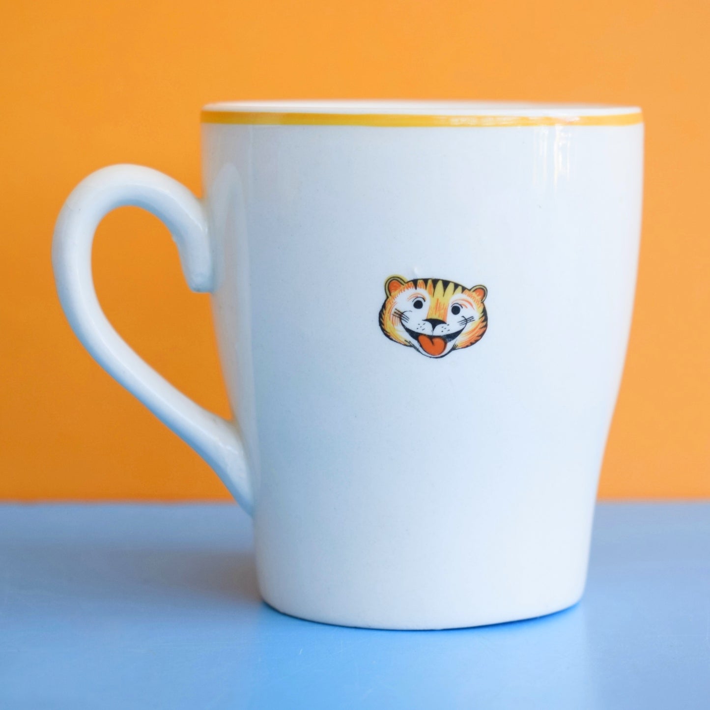 Vintage 1970s Kids Mug - Kitsch - Tiger- Keele Street Pottery - Easter Gift