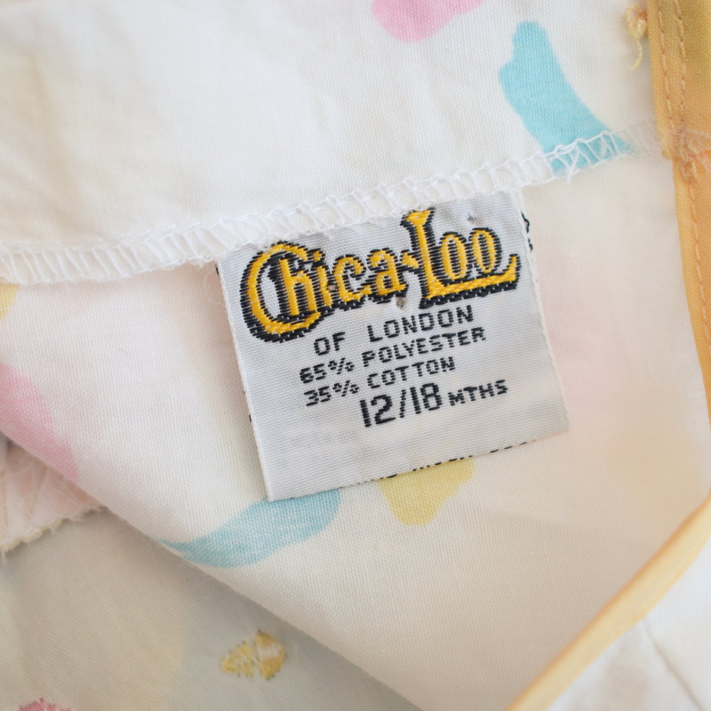 Vintage 1980s Girls Baby Dress- Florals Chica-Loo 12/18months