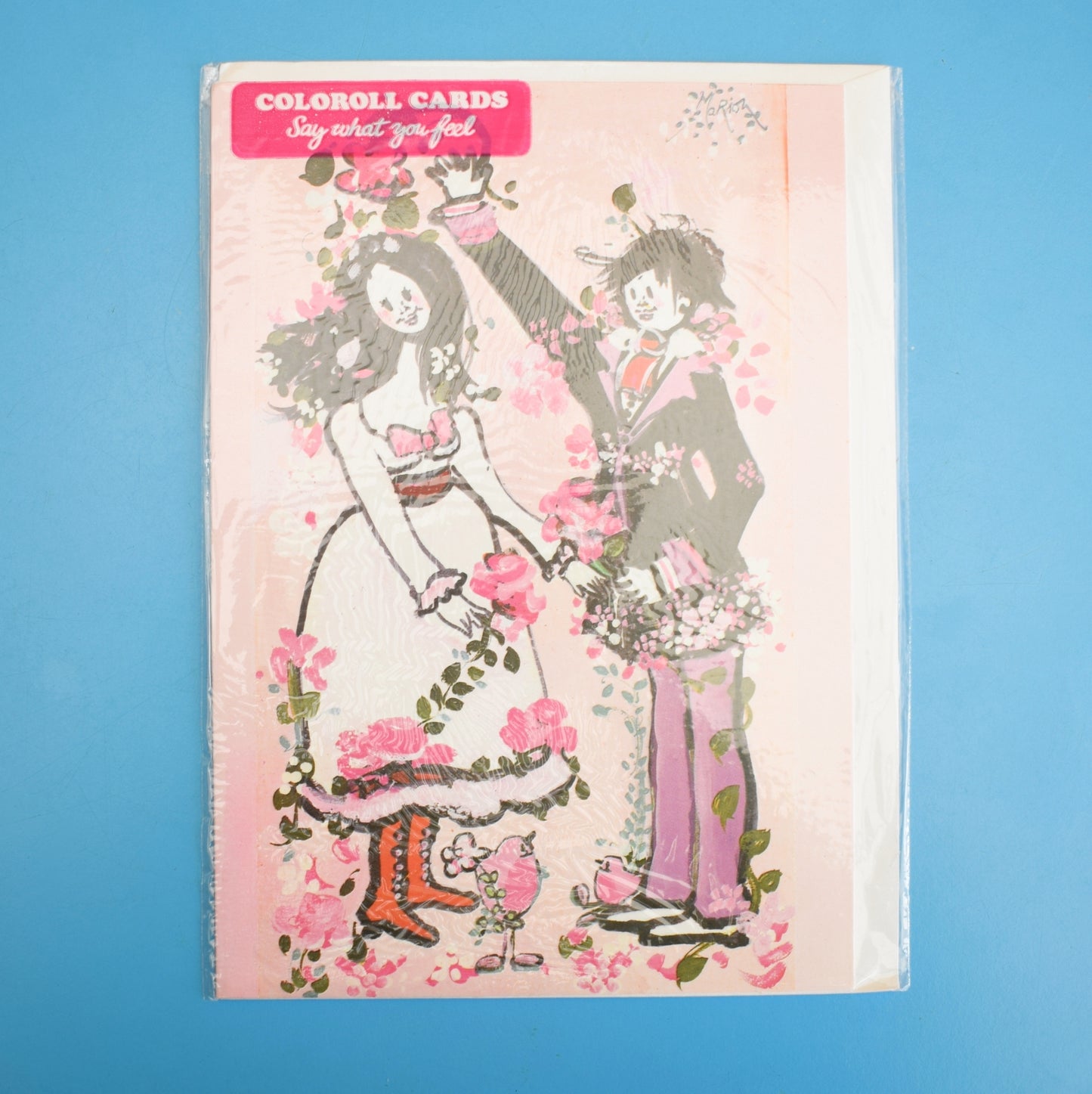 Vintage 1970s Greeting Card - by Marion - Rosebud Angles by Eric's Cards