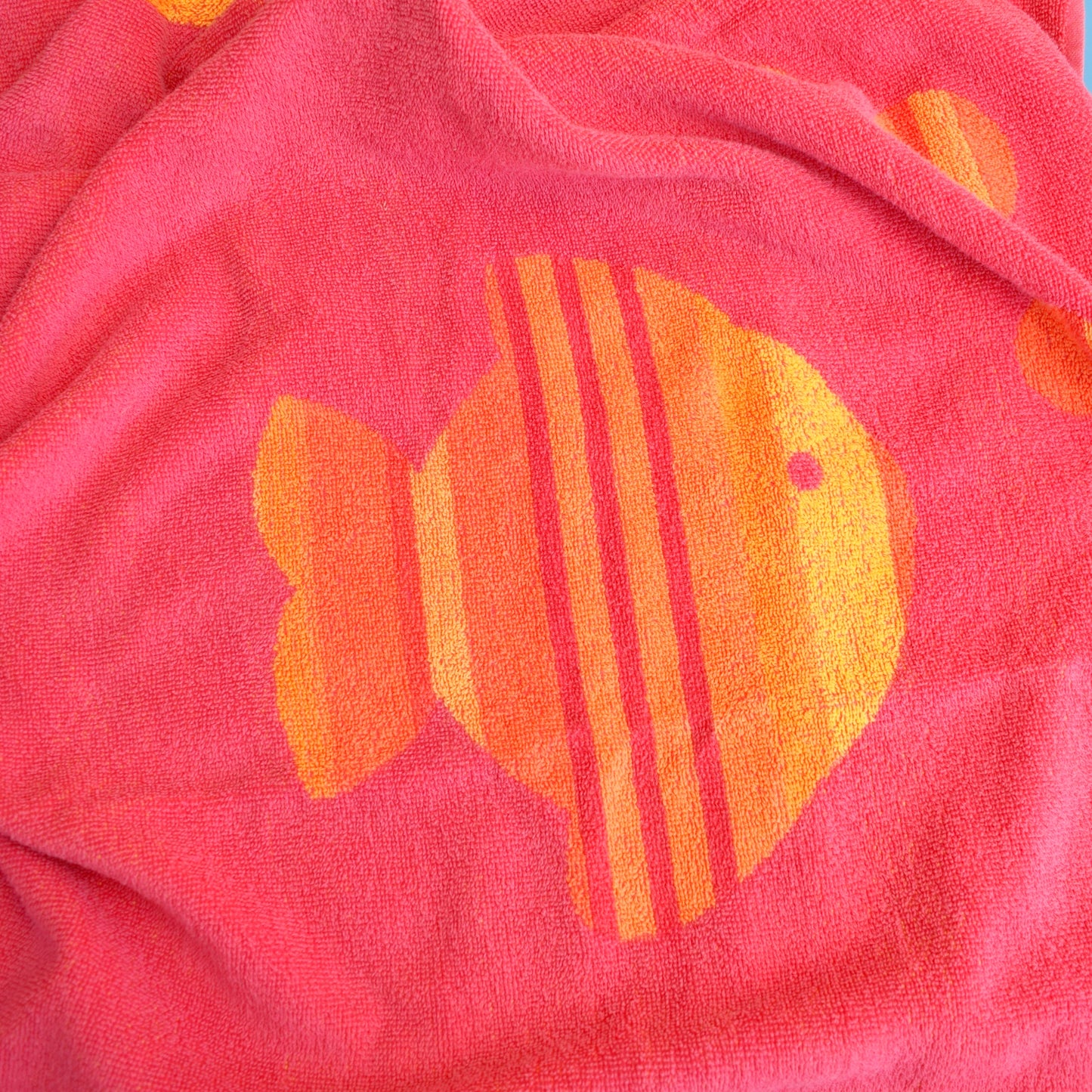 Vintage 1980s Bath Towel - Fish Design - 2 Colours