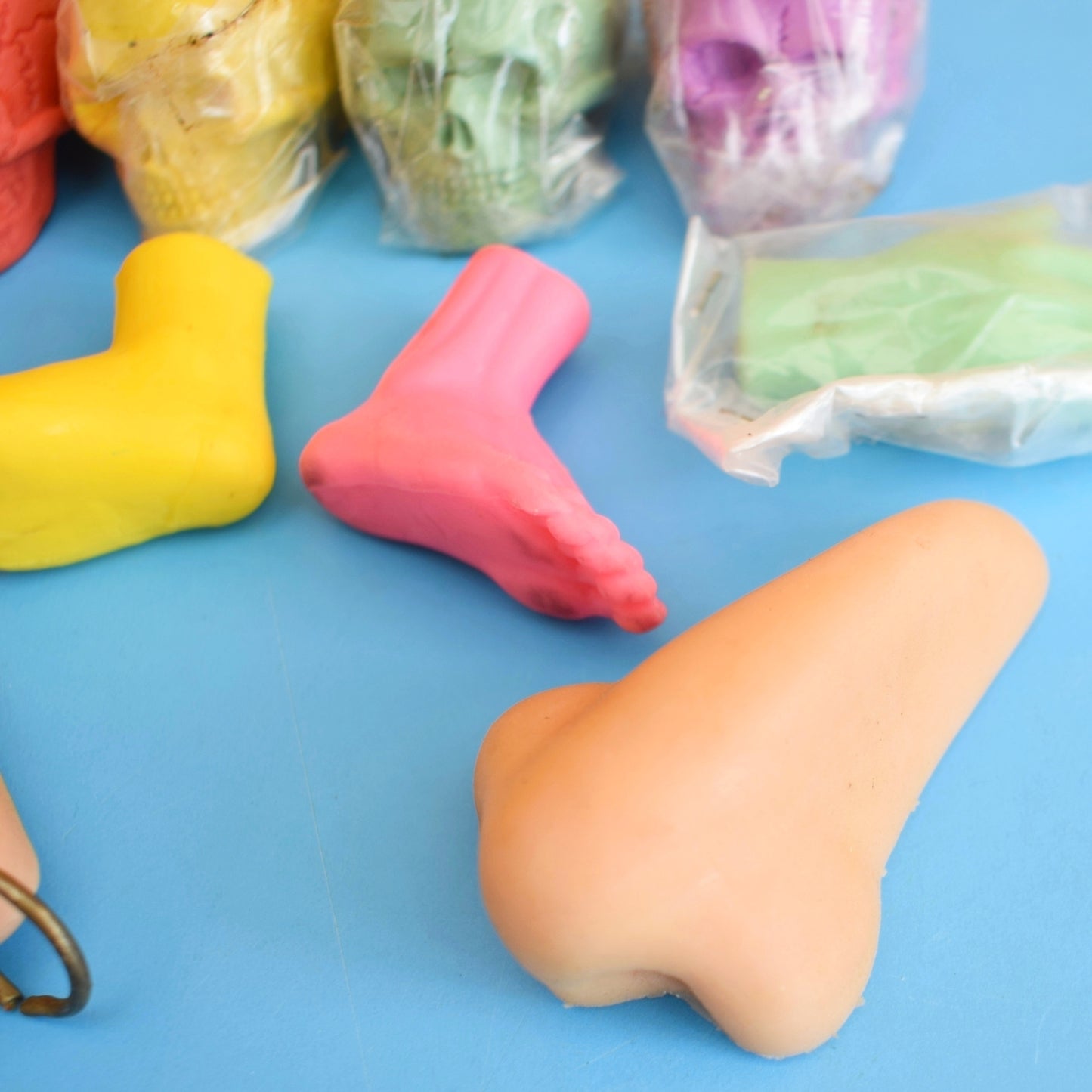 Vintage 1980s Collectable Erasers / Rubbers - Body Parts
