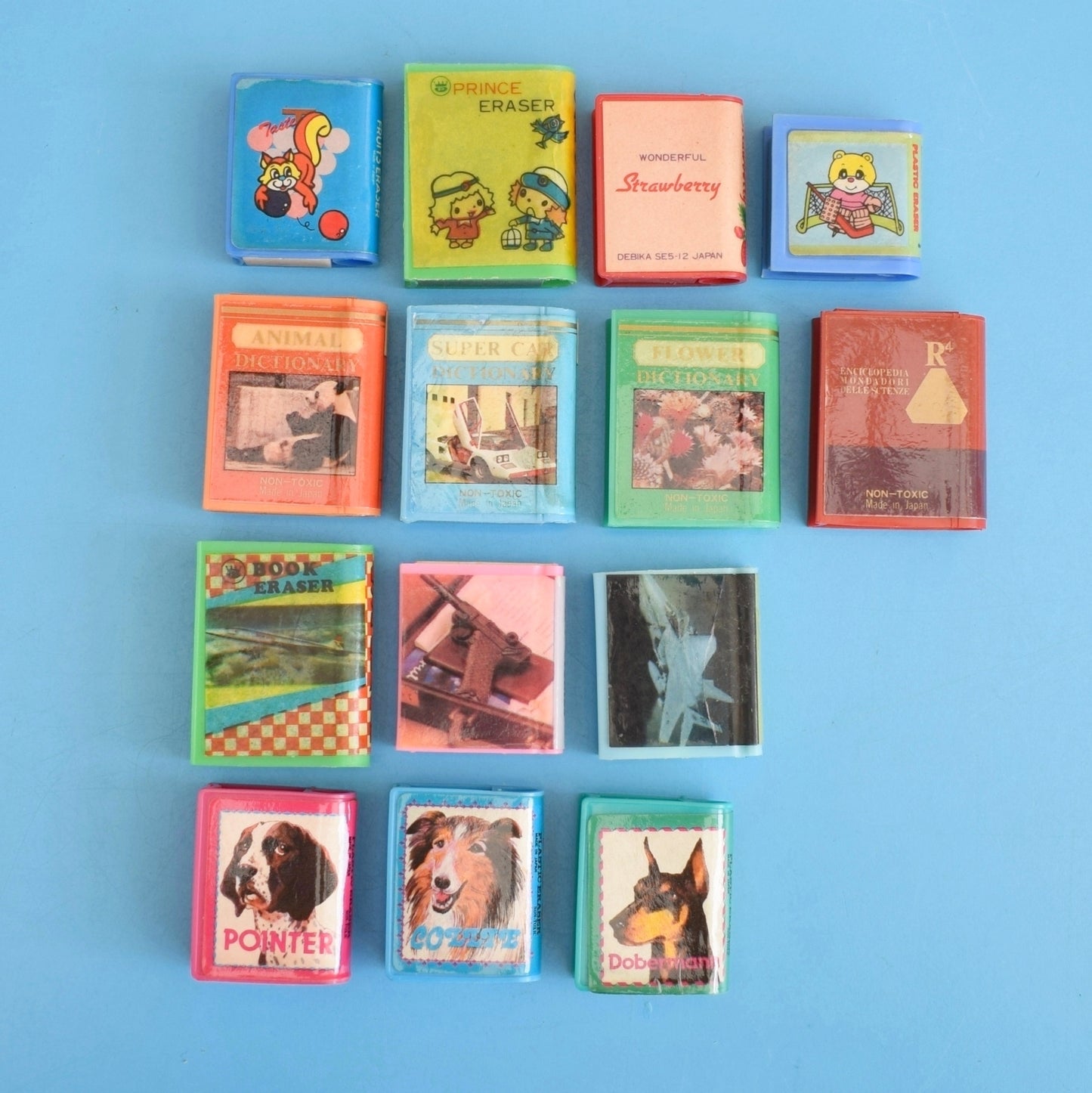 Vintage 1980s Collectable Erasers / Rubbers - Sport / Books