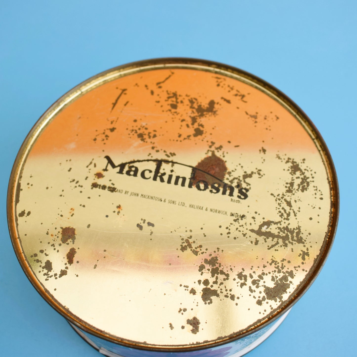 Vintage 1960s Metal Mackintosh & Sons Tin - Flower Print- Pink by Vintage